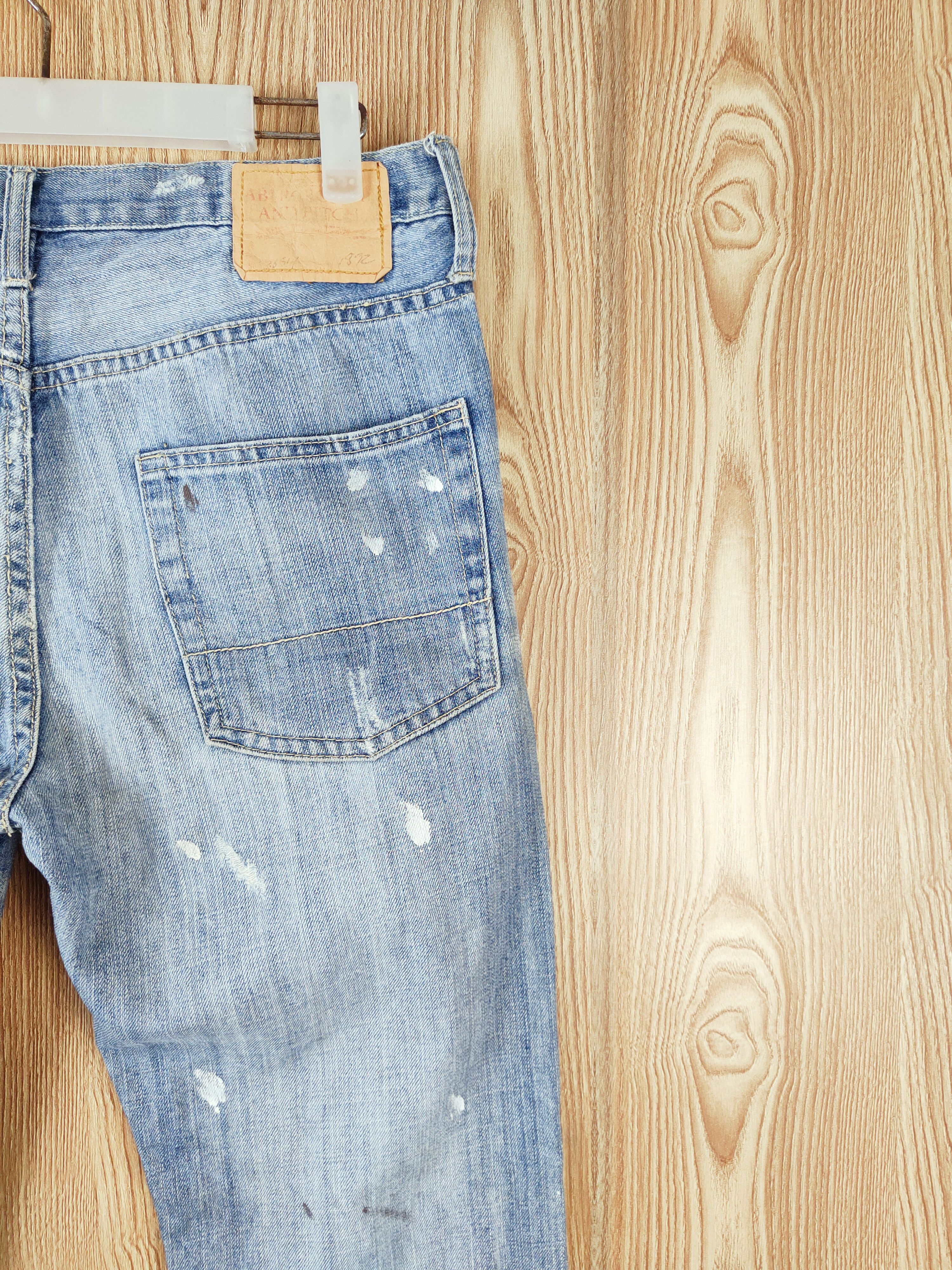 Abercrombie & Fitch × Vintage Vintage Abercrombie&Fitch Blue Distressed Ripped Jeans Size 33" - 11 Thumbnail