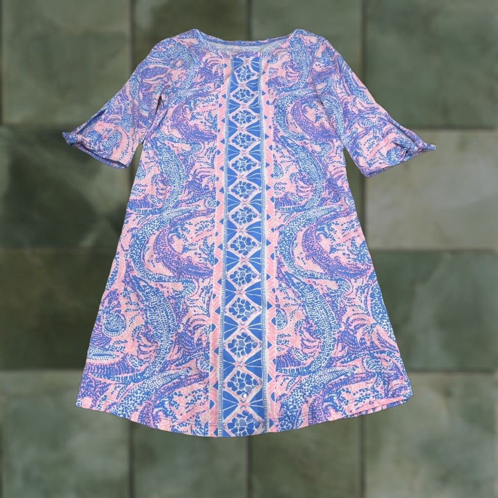 Lilly Pulitzer Lilly Pulitzer Preston Tie Sleeve Dress XS Multicolor Women Short 3/4 Sleeve Boat Neck Party Cocktail Lilli Peruvian Peru Size XS / US 0-2 / IT 36-38 - 1 Thumbnail