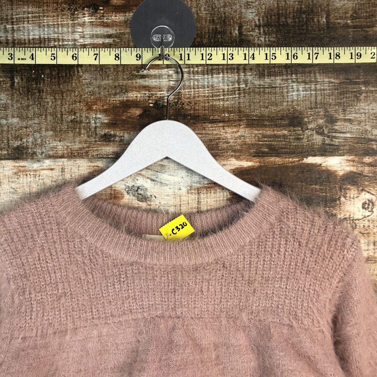 Homespun Knitwear × Japanese Brand DL Beams Heart Pink Mohair fur shaggy Knitwear #C320 Size XS / US 0-2 / IT 36-38 - 4 Thumbnail