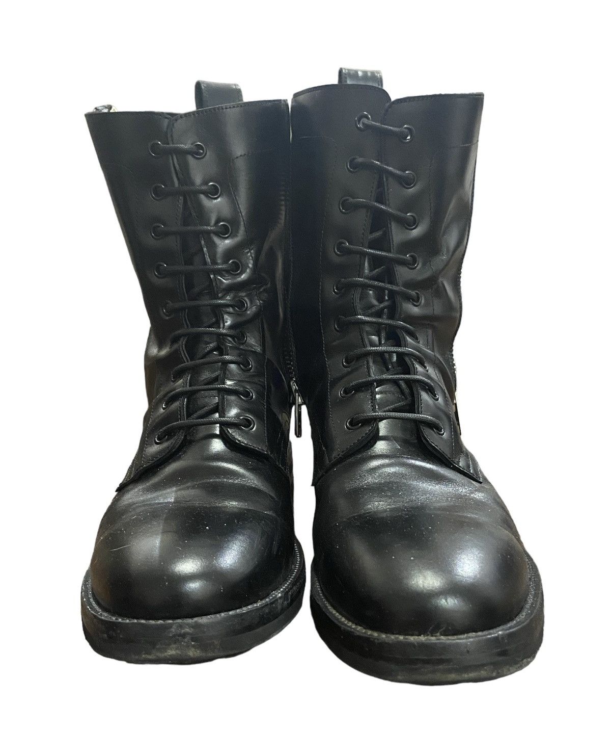 From The First SERGIO ZIP COMBAT BOOT - BLACK LEATHER Size US 12 / EU 45 - 1 Thumbnail