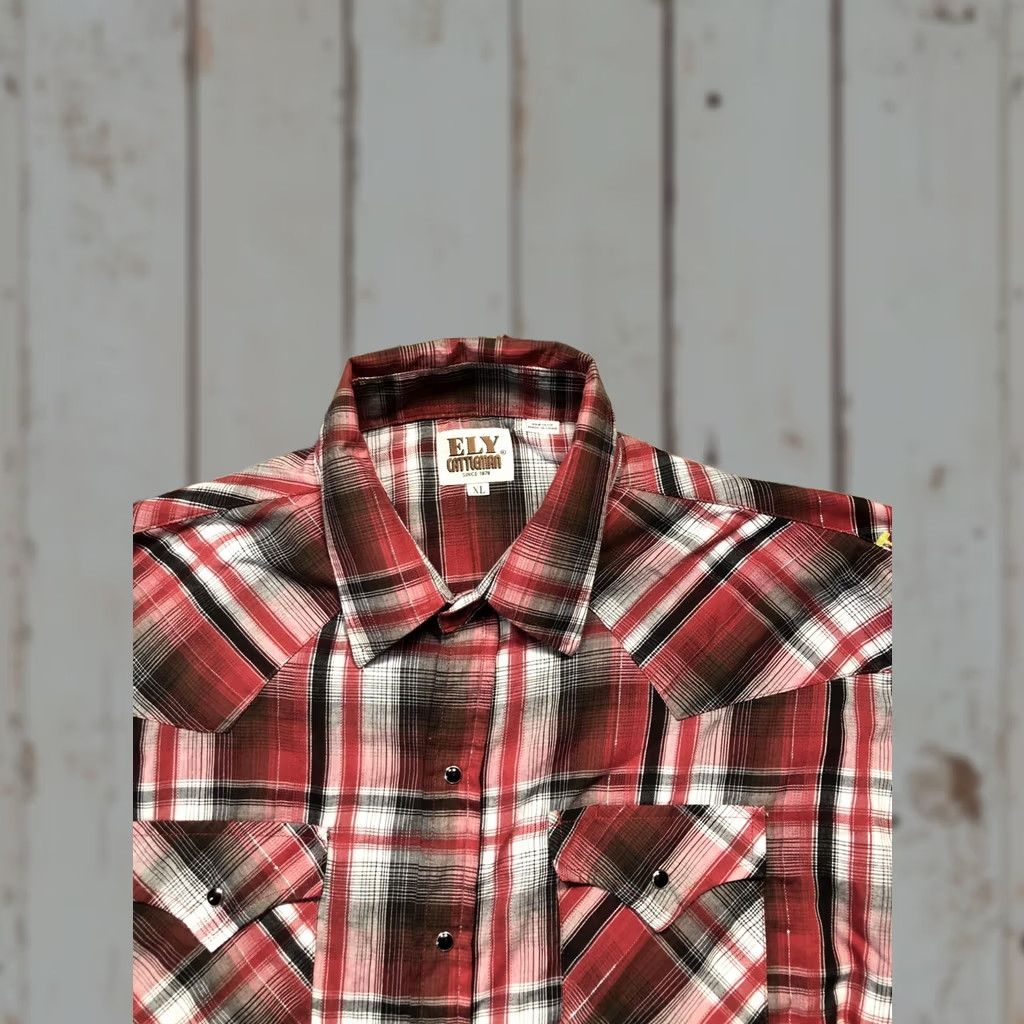 Vintage Ely Cattleman Shirt Mens XL Red Plaid Western Pearl Snap Long Sleeve Cowboy Size US XL / EU 56 / 4 - 1 Thumbnail