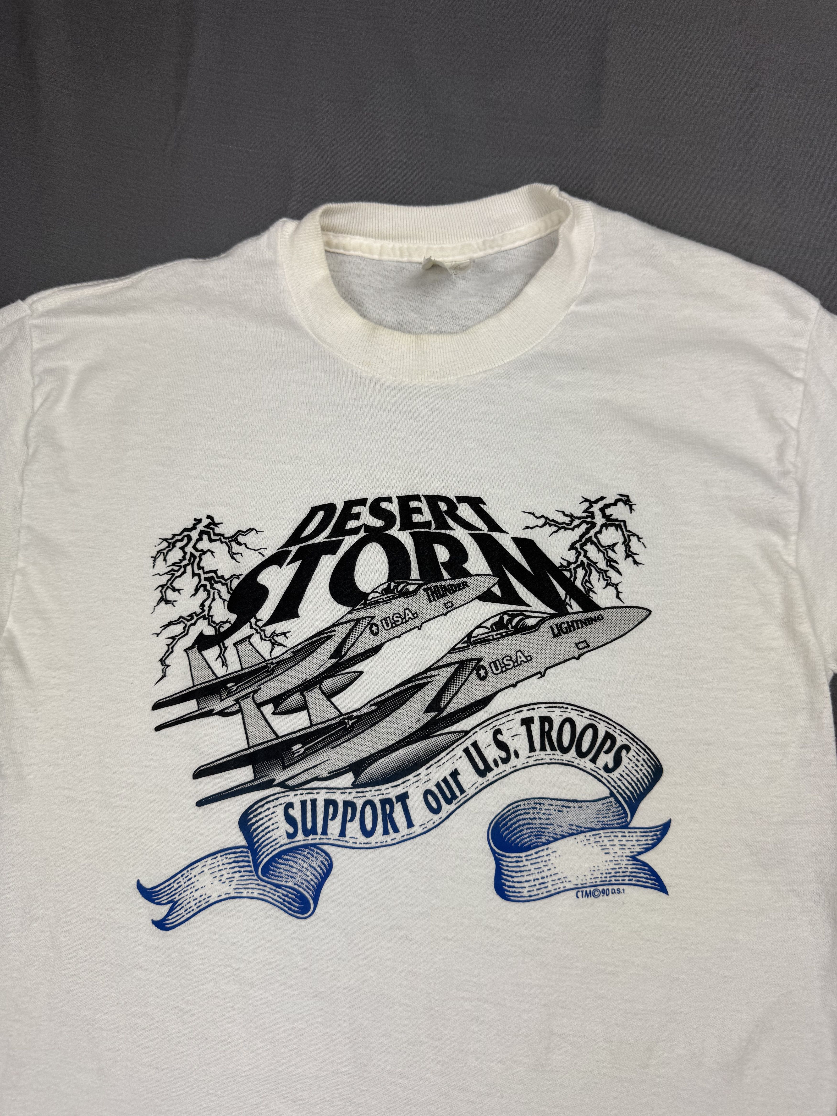 Other Vtg Desert Storm T Shirt Support US Troops Thunder Lightning Size US S / EU 44-46 / 1 - 1 Thumbnail