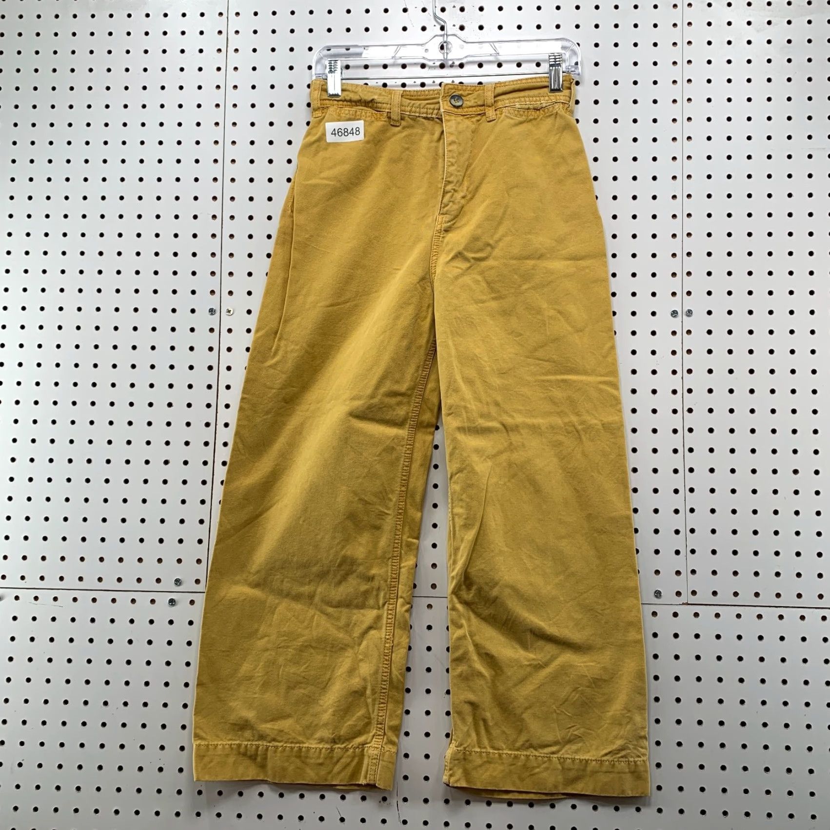 Vintage We The Free Pants Womens Patti Yellow 26x23.5 Cropped High Rise Wide Leg Size 26" / US 2 / IT 38 - 2 Thumbnail