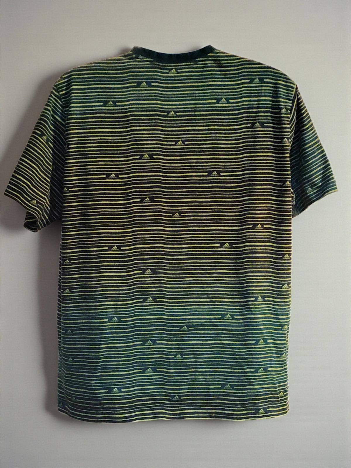 Adidas Adidas XL Men's Short Sleeve T-Shirt Green Striped Size US XL / EU 56 / 4 - 5 Thumbnail