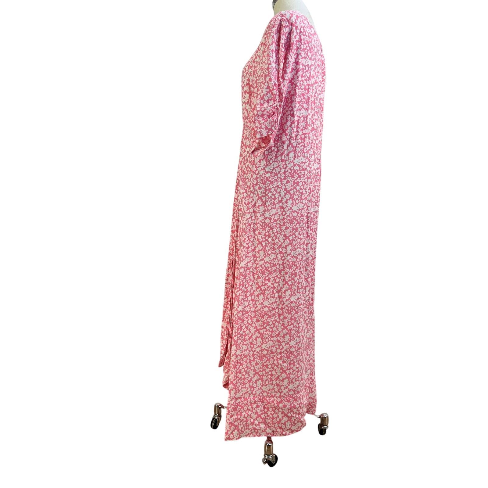 Other Olivia Bonas Two Tone Ditsy Floral Pink Midi Dress Size XL / US 12-14 / IT 48-50 - 6 Thumbnail