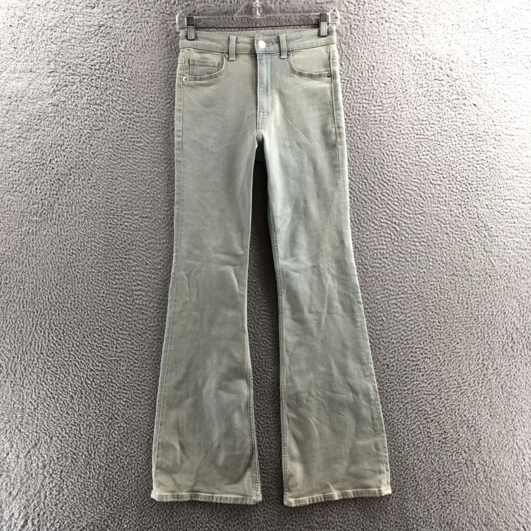 H&M Divided by H&M Flared Jeans Womens 4 Blue Denim Cotton Blend Mid Rise Zip Fly Jeans Women Regular Blue 90s Classic Mens Womens Girls Size 27" / US 4 / IT 40 - 2 Thumbnail