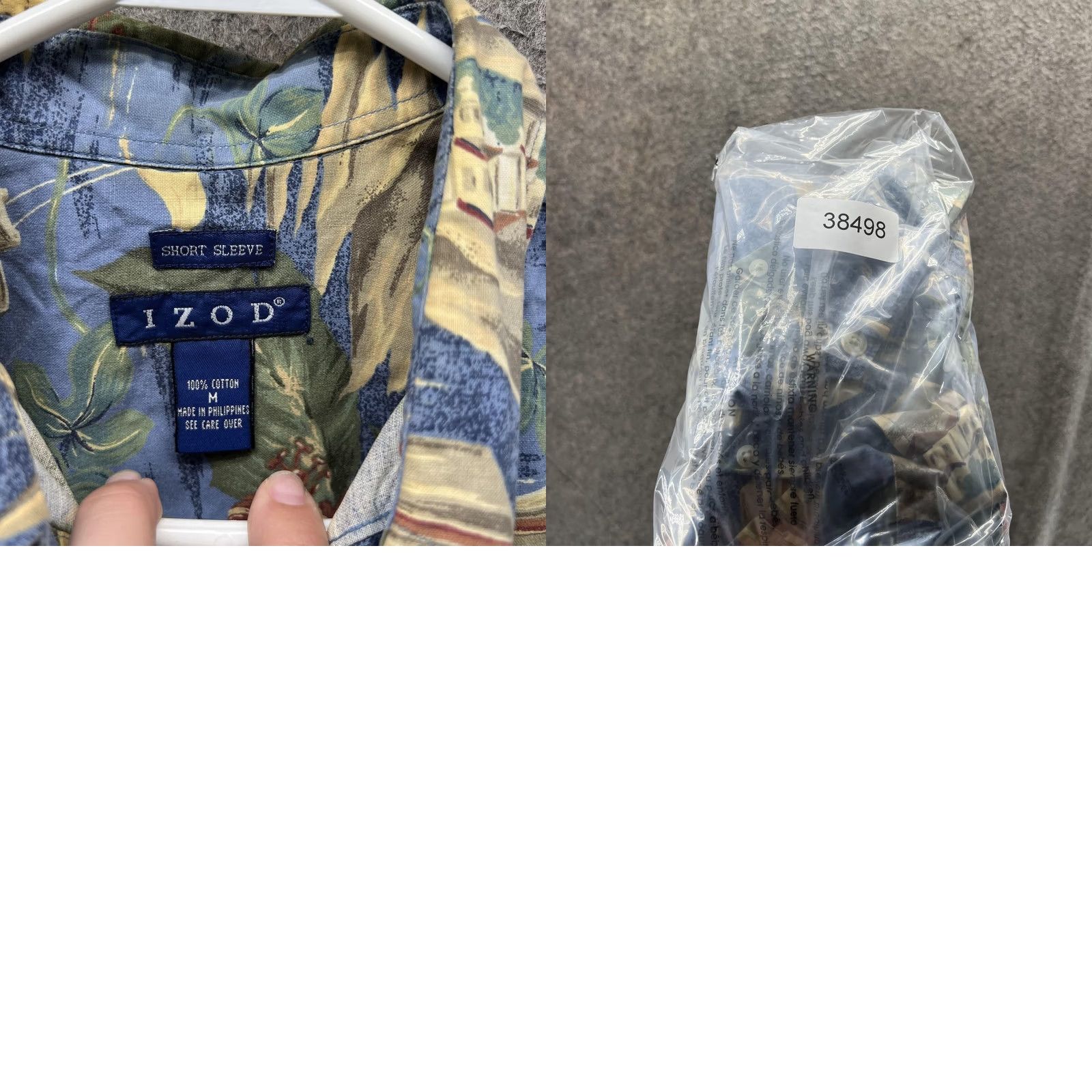 Izod IZOD Shirt Mens Medium Blue Hawaiian Tropical Short Sleeve Button Front Size US M / EU 48-50 / 2 - 8 Thumbnail