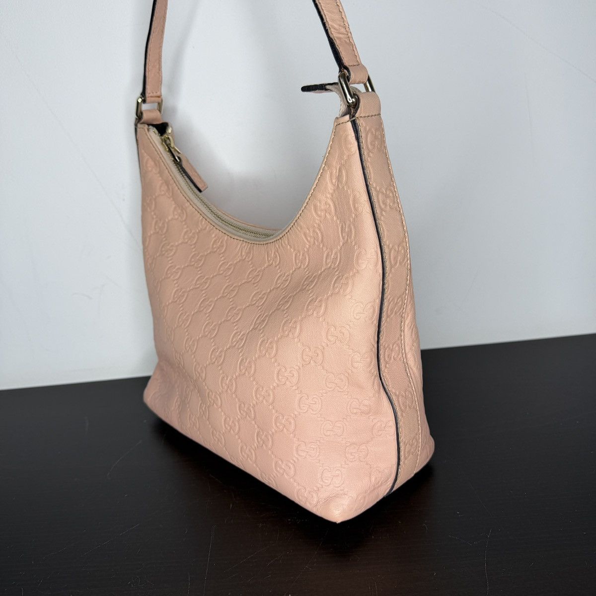 Gucci Gucci Hobo Pink Leather GG Shoulder Bag Size ONE SIZE - 6 Thumbnail