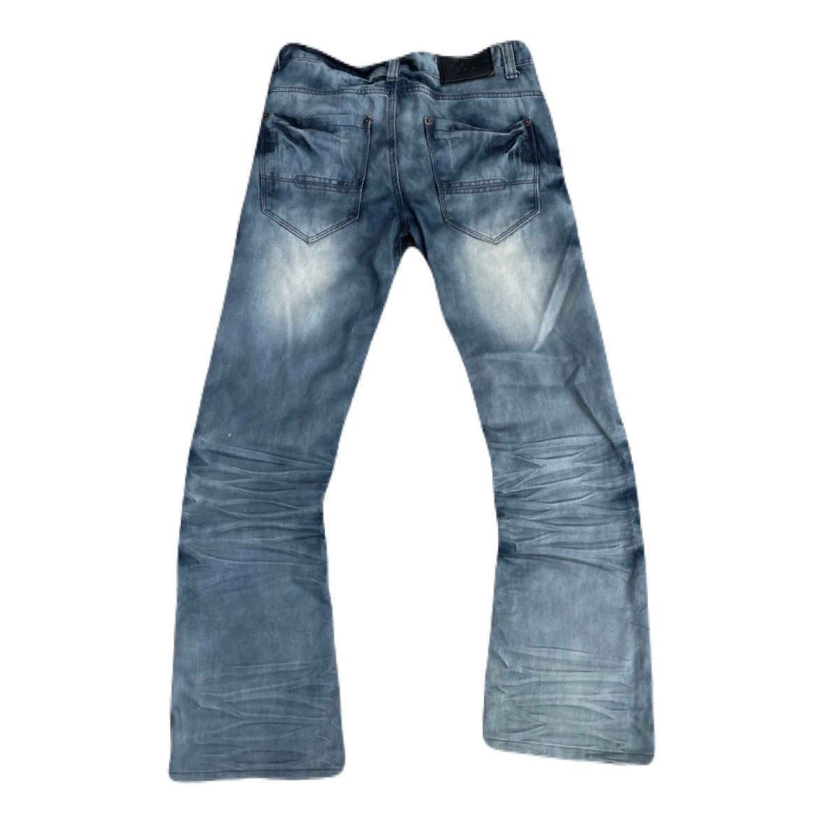 If Six Was Nine 2000s RUBIK Vkei Distressed Flare Jeans Japanese archive Size US 31 - 4 Thumbnail