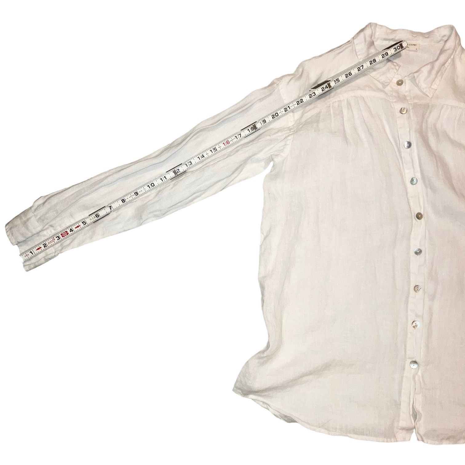 Spell Spell and the Gypsy Basic White Linen Blouse-Medium Size M / US 6-8 / IT 42-44 - 6 Thumbnail