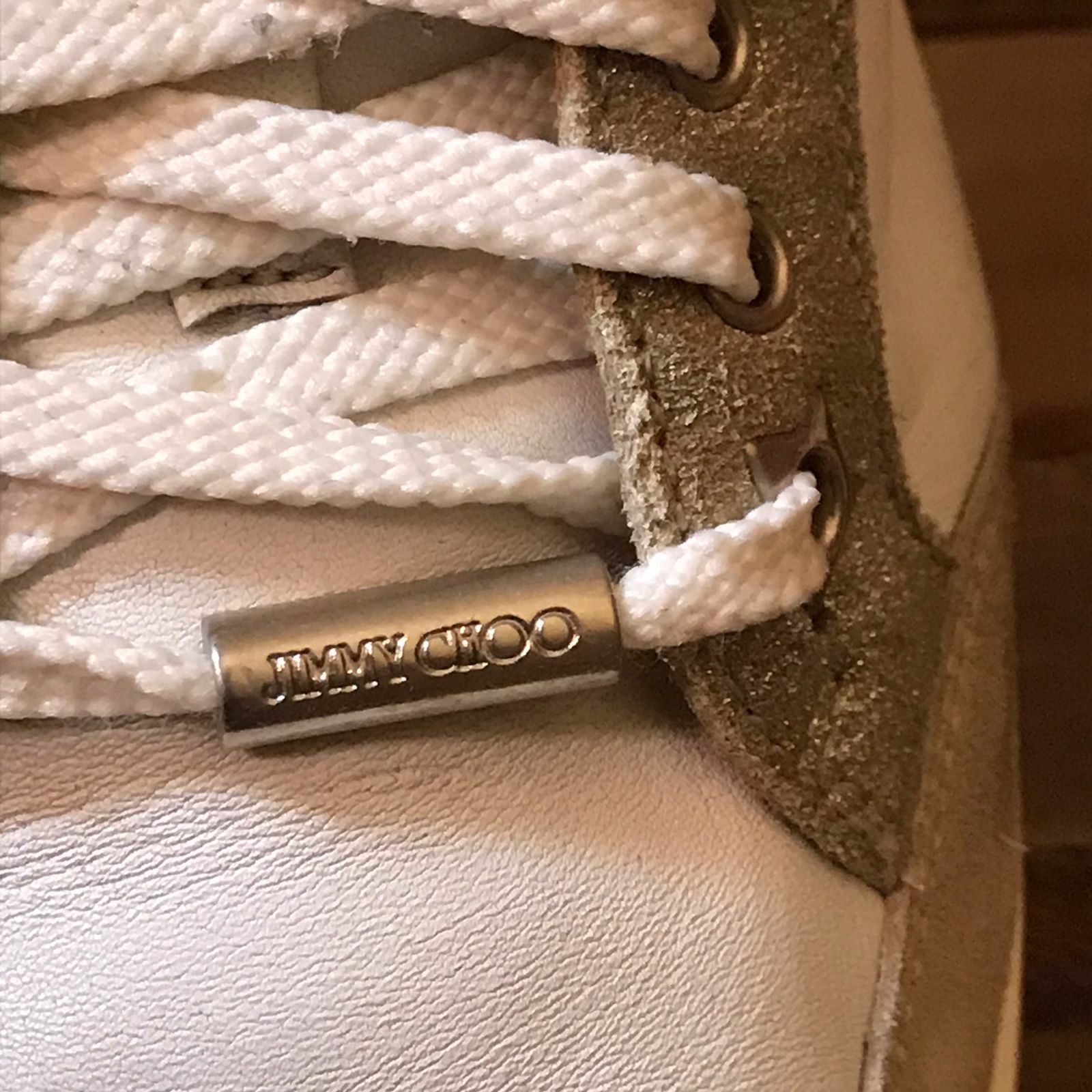 Jimmy Choo JIMMY CHOO Miami Sneaker SHOES WOMENS WHITE GREEN Leather Size US 7.5 / IT 37.5 - 8 Thumbnail