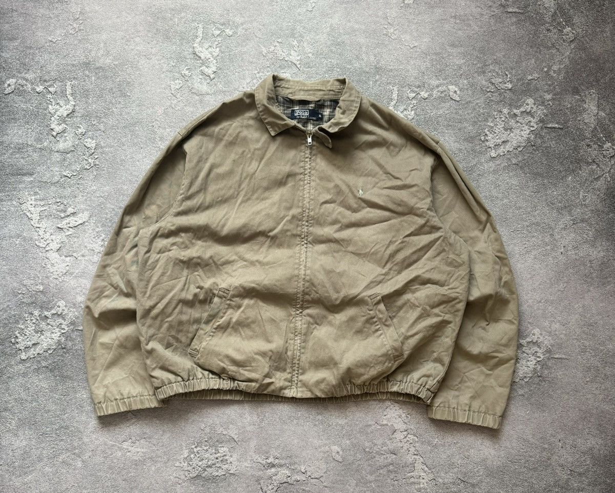 Polo Ralph Lauren × Vintage Polo Ralph Lauren XL 90s zip jacket bomber beige long sleeve Size US XL / EU 56 / 4 - 6 Thumbnail