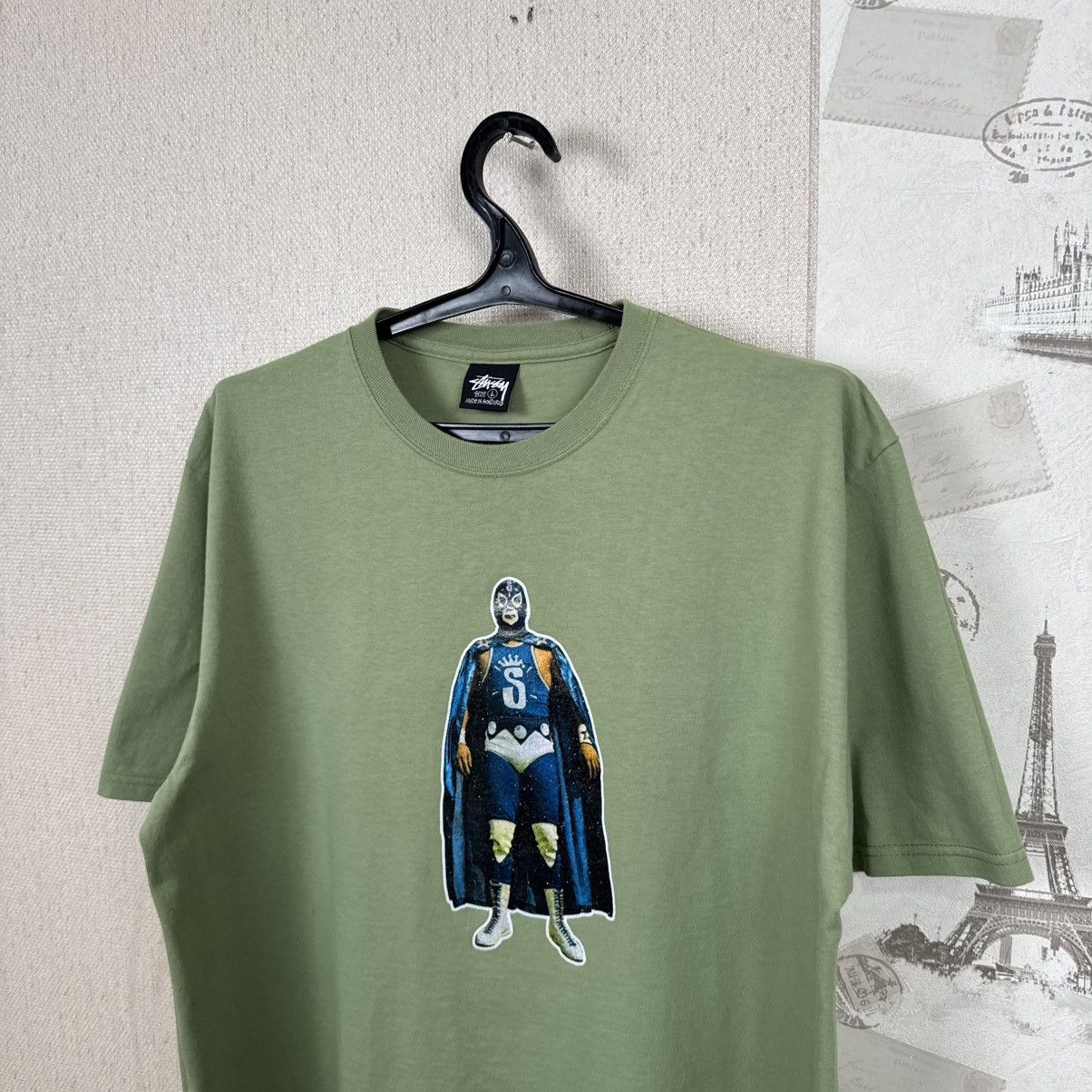 Stussy Stussy T shirt Luchador Wrestler Green Streetwear L Skate Size US L / EU 52-54 / 3 - 8 Thumbnail