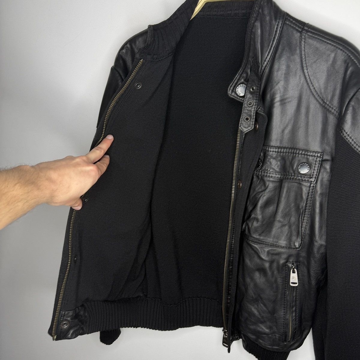 Burberry Burberry Leather Wool Jacket Bomber Flight Vintage Archive Size US L / EU 52-54 / 3 - 13 Thumbnail