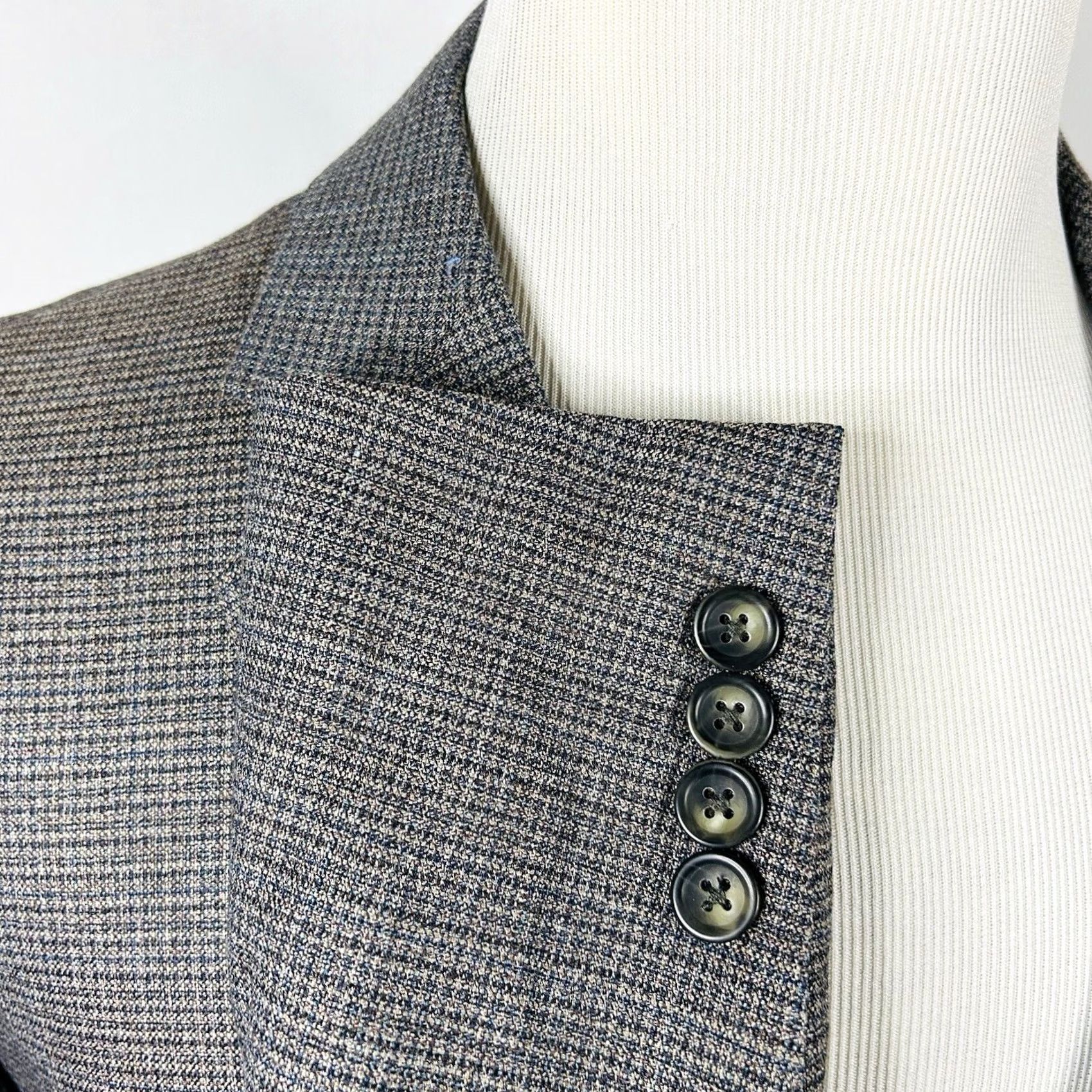 Pronto Uomo Pronto Uomo Sport Coat 48R Gray Blue Plaid Wool Blend Two Button Double Vented Mens Size US XS / EU 42 / 0 - 5 Thumbnail