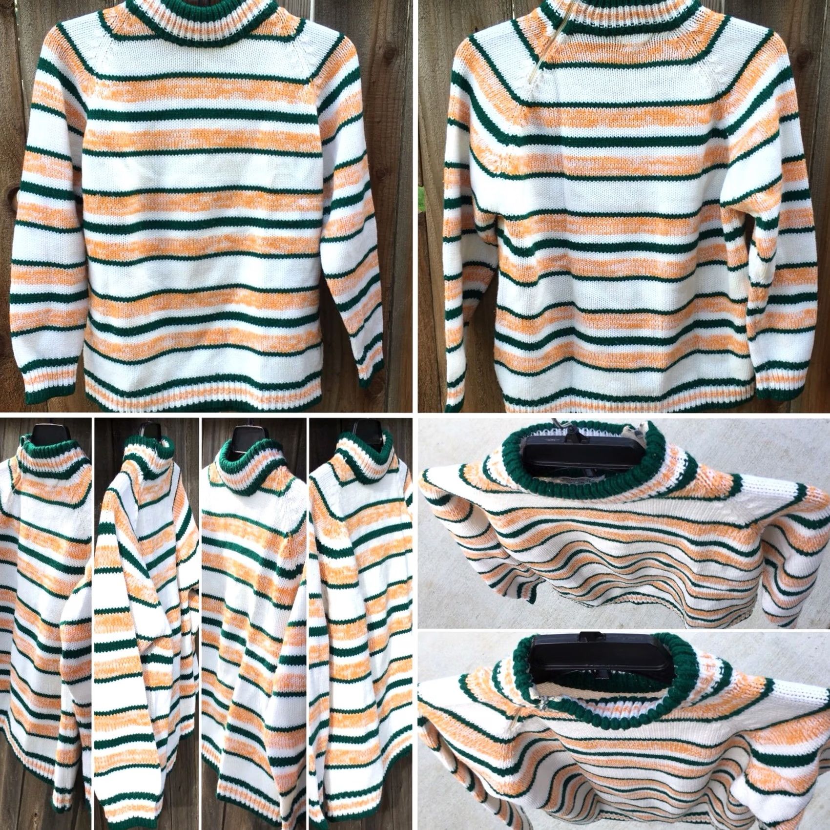 Vintage VINTAGE Sweater Zipper Neck Striped Acrylic Made In Taiwan L Size L / US 10 / IT 46 - 6 Thumbnail