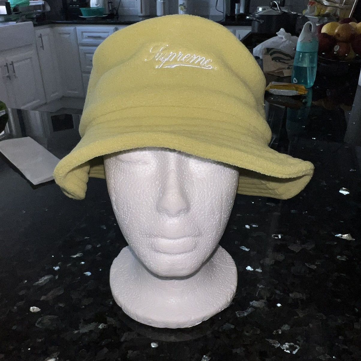 Supreme FW17 Polartec Crusher Fleece Bucket Hat Sulfur S/M