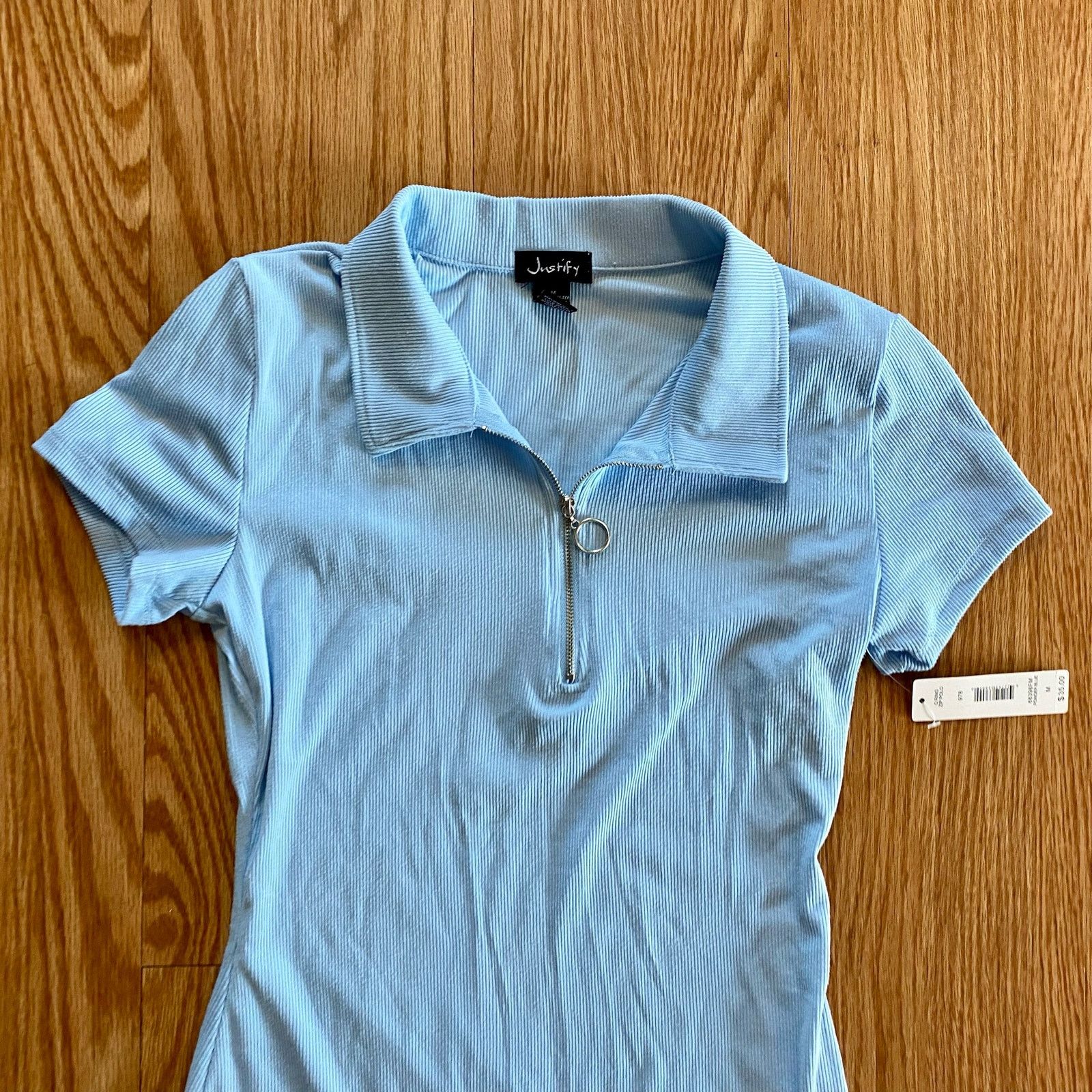 Other Justify Blue Mini Shirt Dress Juniors Medium Womens XSmall Size M / US 6-8 / IT 42-44 - 5 Thumbnail