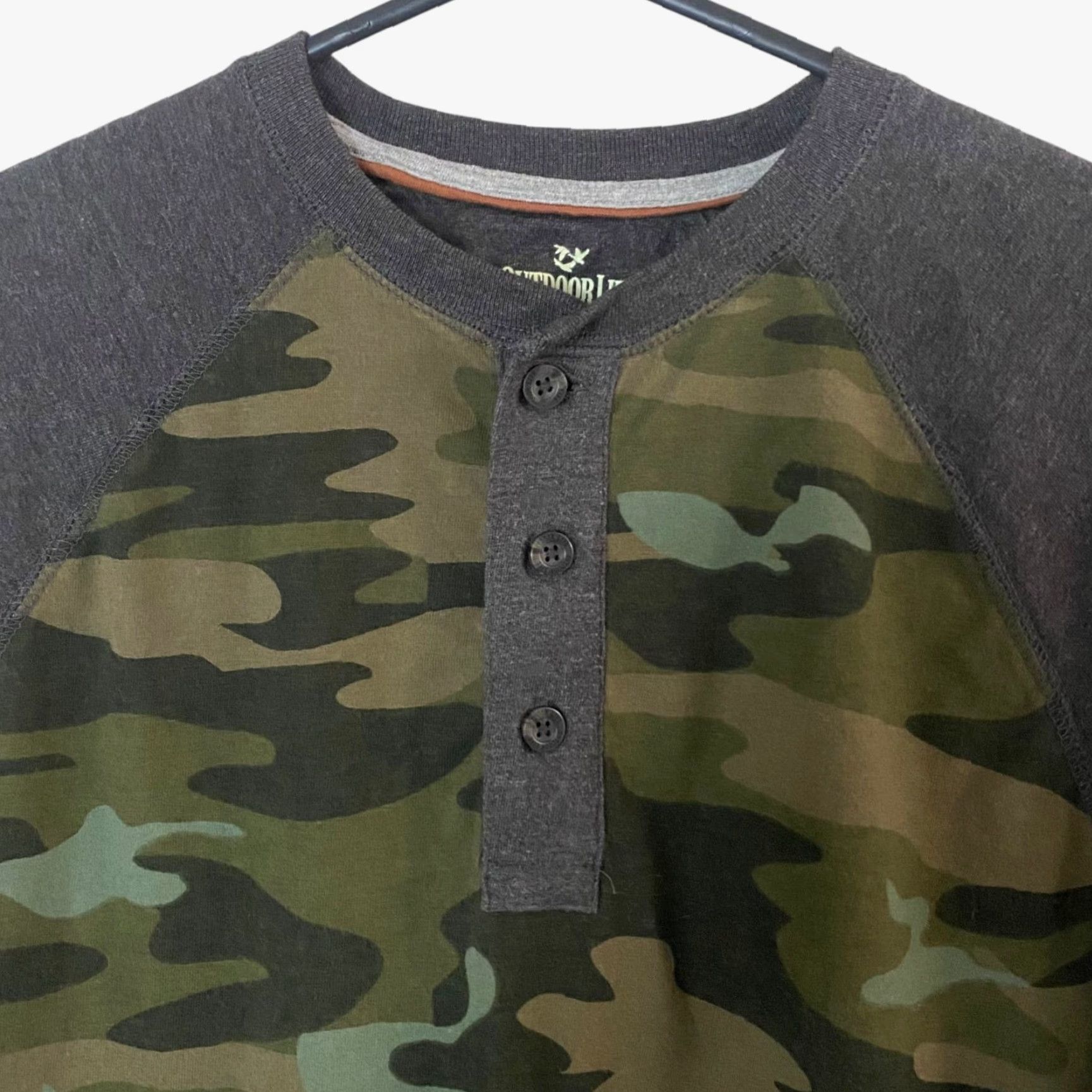 Vintage Outdoor Life Camo Henley Shirt Green/Gray Men M Long-Sleeve Tee Size US M / EU 48-50 / 2 - 5 Thumbnail