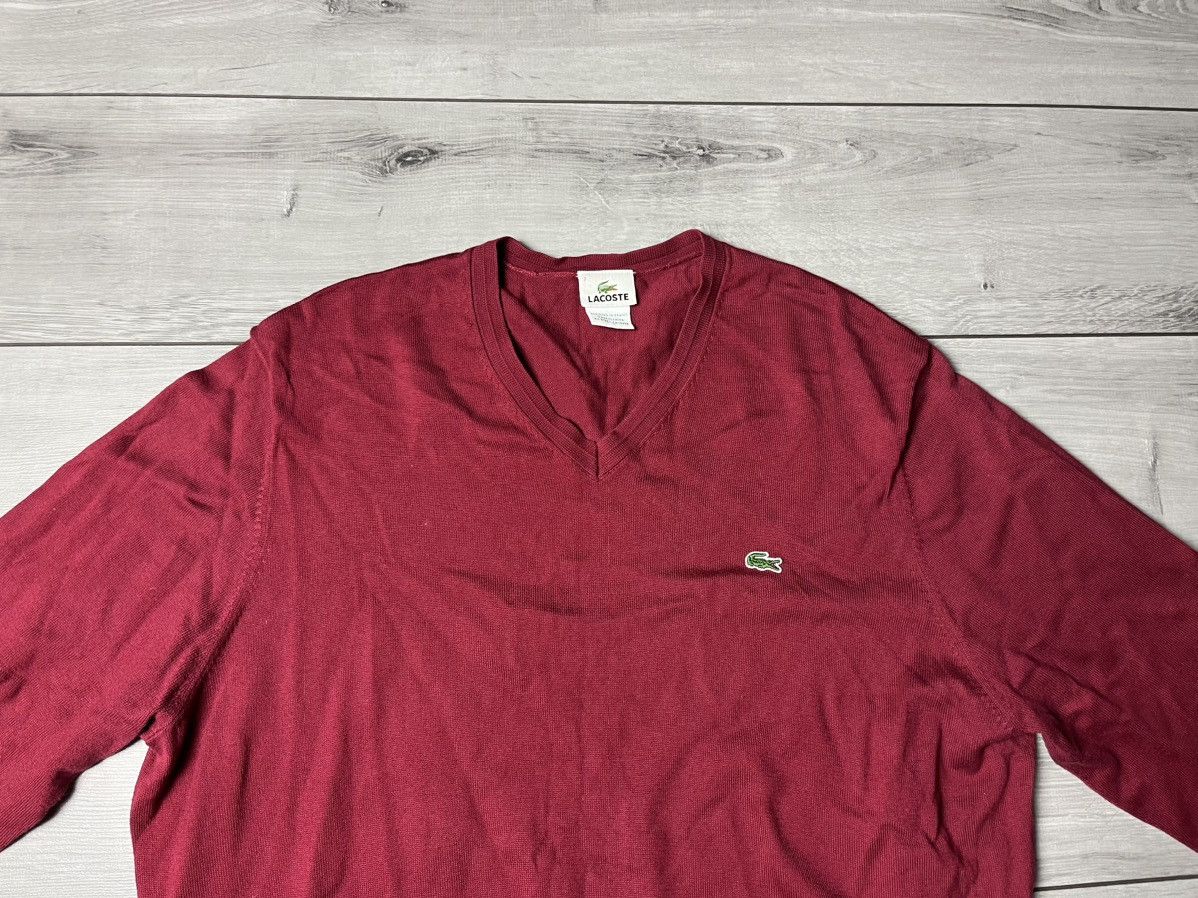 Lacoste Lacoste sweater v neck cotton jumper size XLarge Size US XL / EU 56 / 4 - 3 Thumbnail