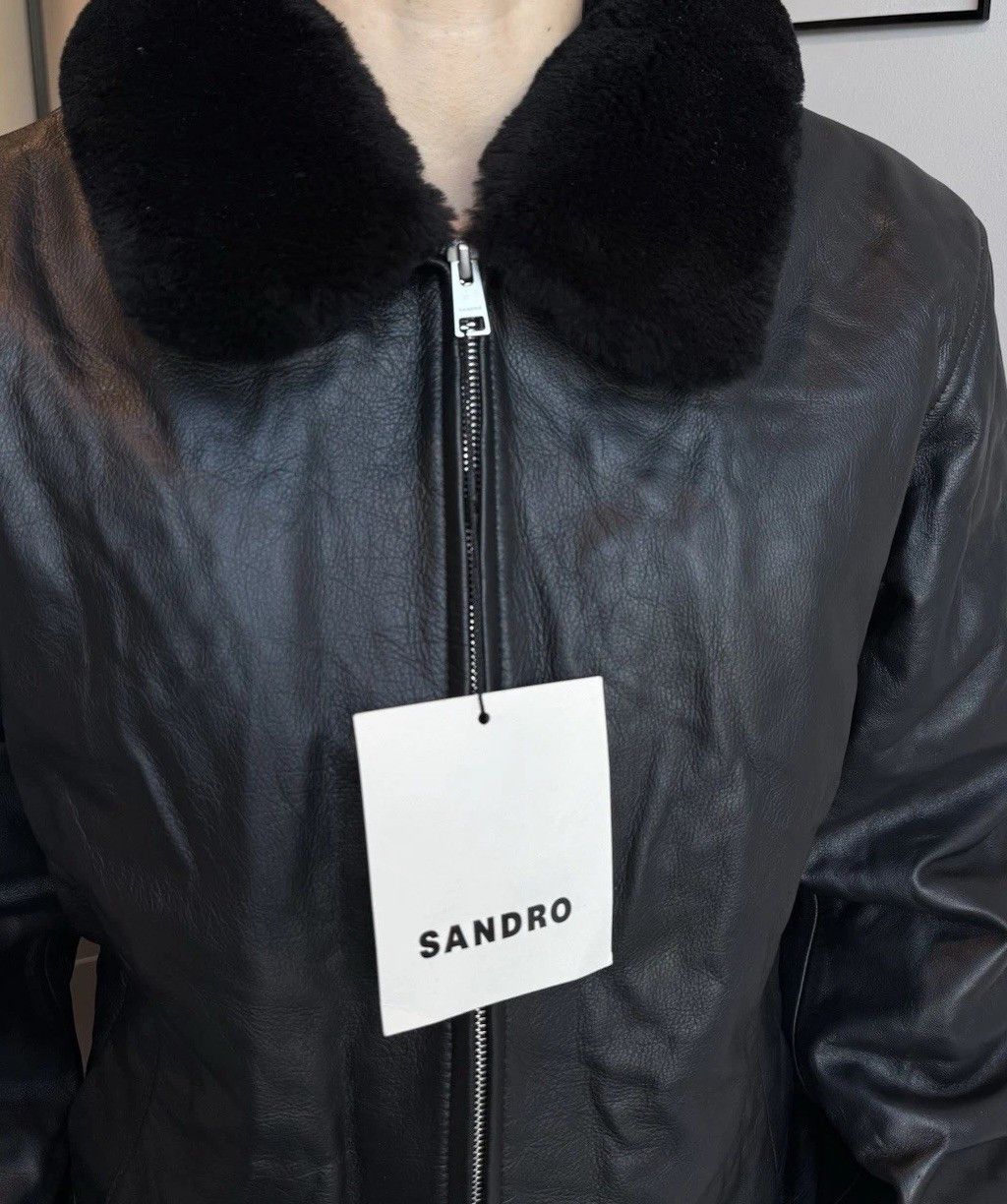 Sandro Sandro Heron Leather Bomber Aviator Flight Jacket Size US M / EU 48-50 / 2 - 4 Thumbnail