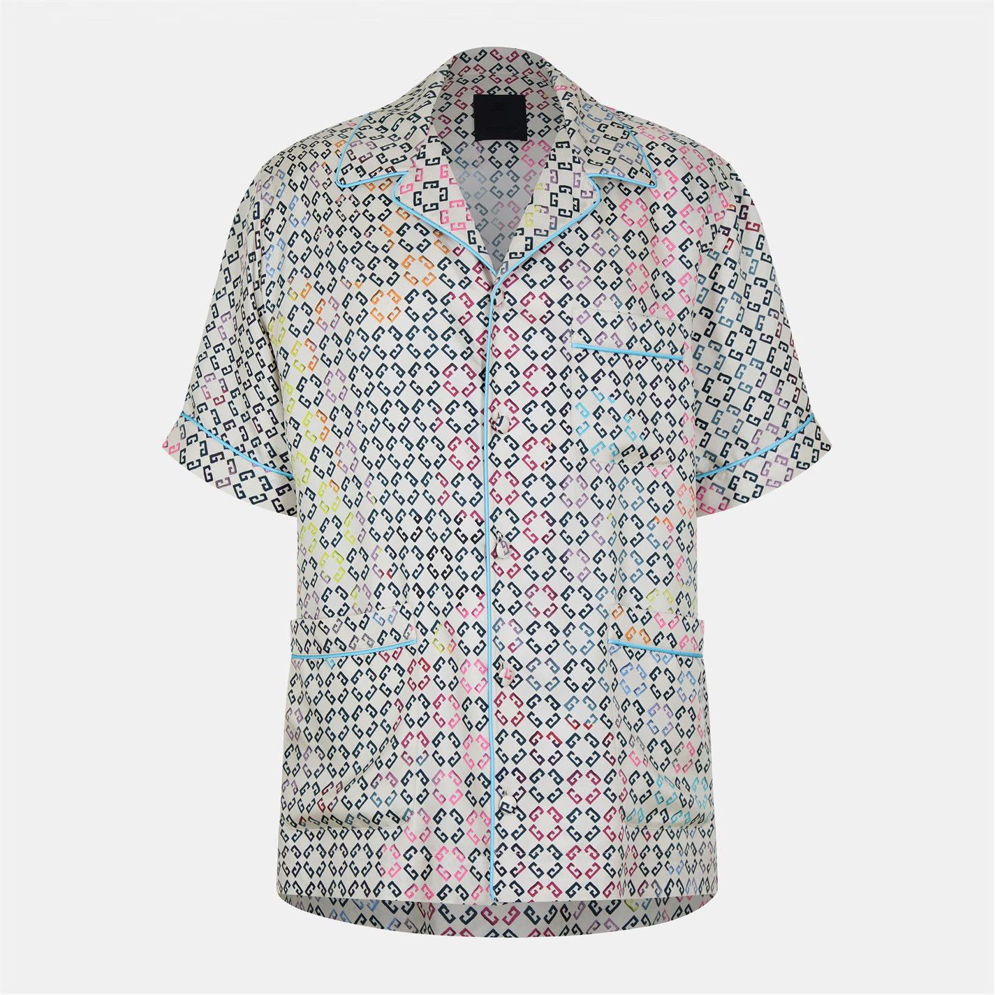 Givenchy o1g2r1mq0426 Mono Silk Short-Sleeve Patterned Shirt Size US M / EU 48-50 / 2 - 1 Thumbnail