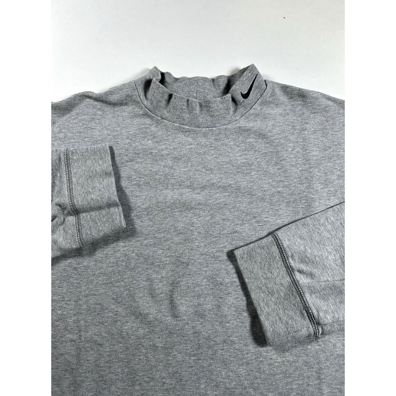 Nike VINTAGE 00s Nike Swoosh Embroidered Mock Neck Long Sleeve Shirt Small Blue Size US S / EU 44-46 / 1 - 2 Thumbnail