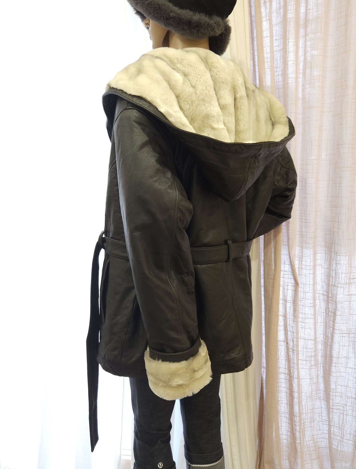Vintage × Wilsons Leather Genuine Leather Oversized Hooded Coat & Faux Fur By Wilsons. Size L / US 10 / IT 46 - 3 Thumbnail