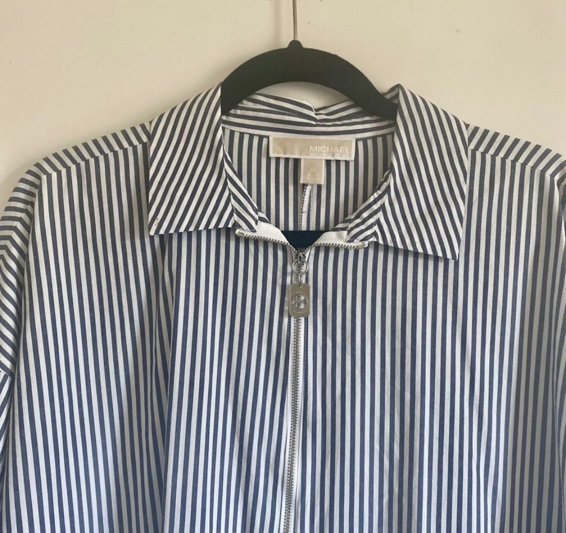 Michael Kors MICHAEL KORS STRIPED HALF ZIP 3/4 SLEEVE TOP BLOUSE Size M / US 6-8 / IT 42-44 - 5 Thumbnail