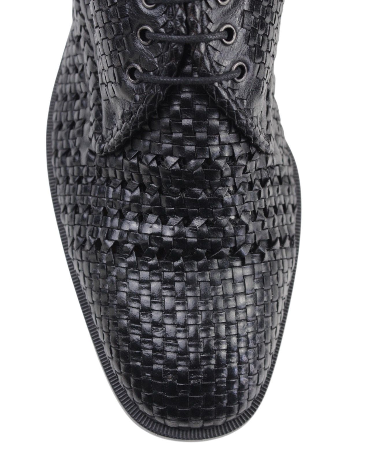 1990S BALENCIAGA PARIS WOVEN LEATHER DERBY
