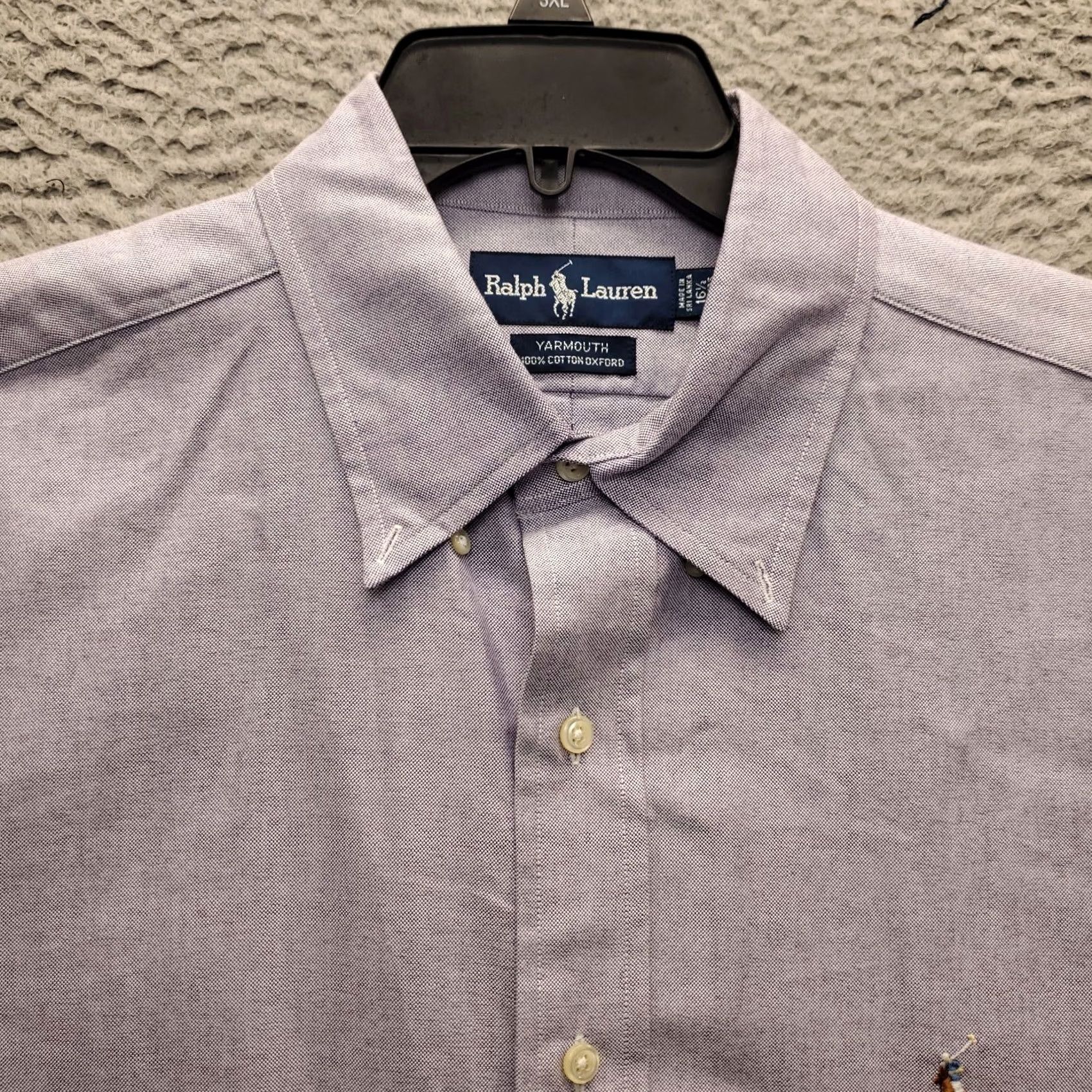 Ralph Lauren Ralph Lauren Dress Shirt Mens 16.5 Purple Cotton Oxford Long Sleeve Button Down Shirt Size 46R - 4 Thumbnail