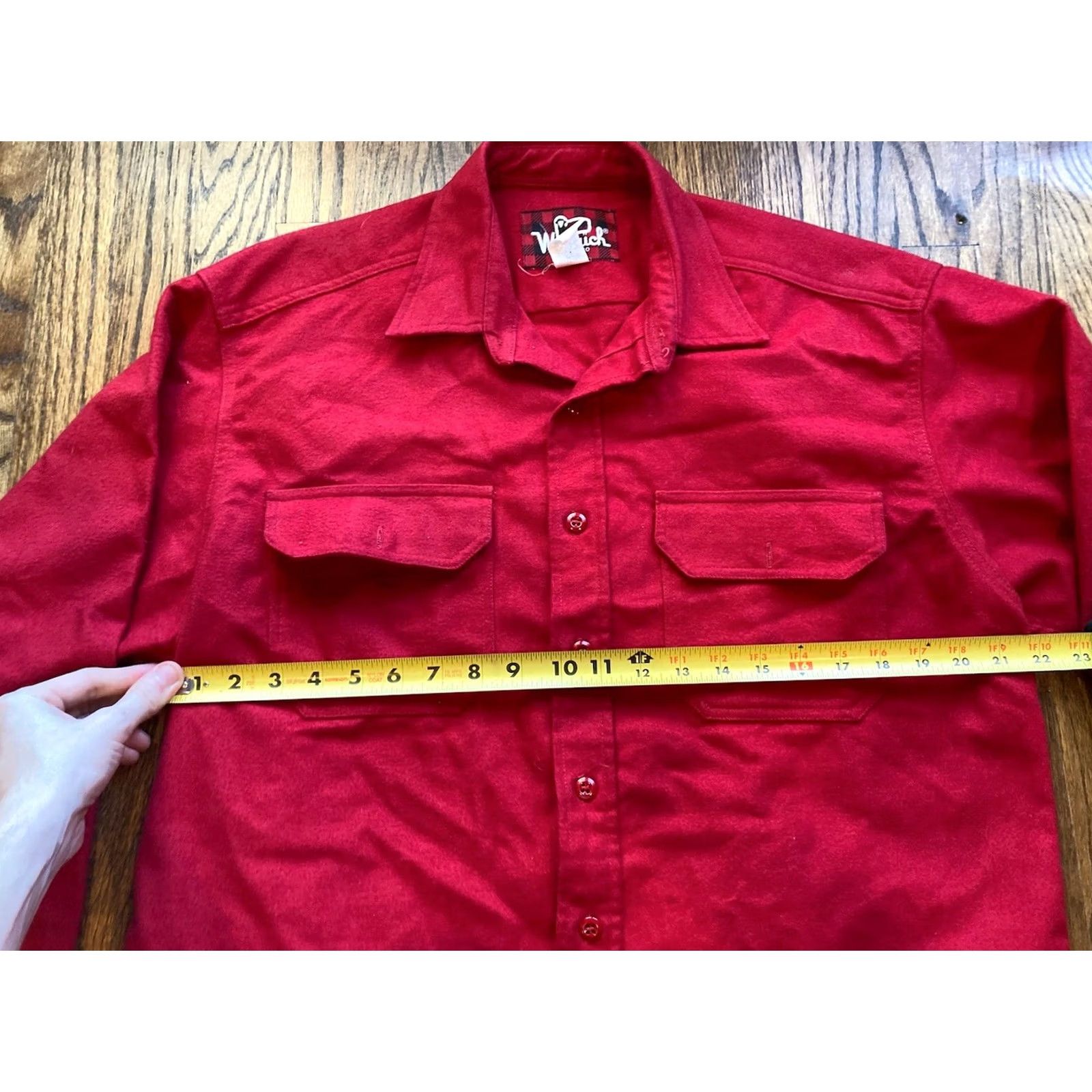 Vintage VINTAGE Woolrich Shirt Jacket Mens Large Red Long Sleeve Button Up Flannel Size US L / EU 52-54 / 3 - 6 Thumbnail