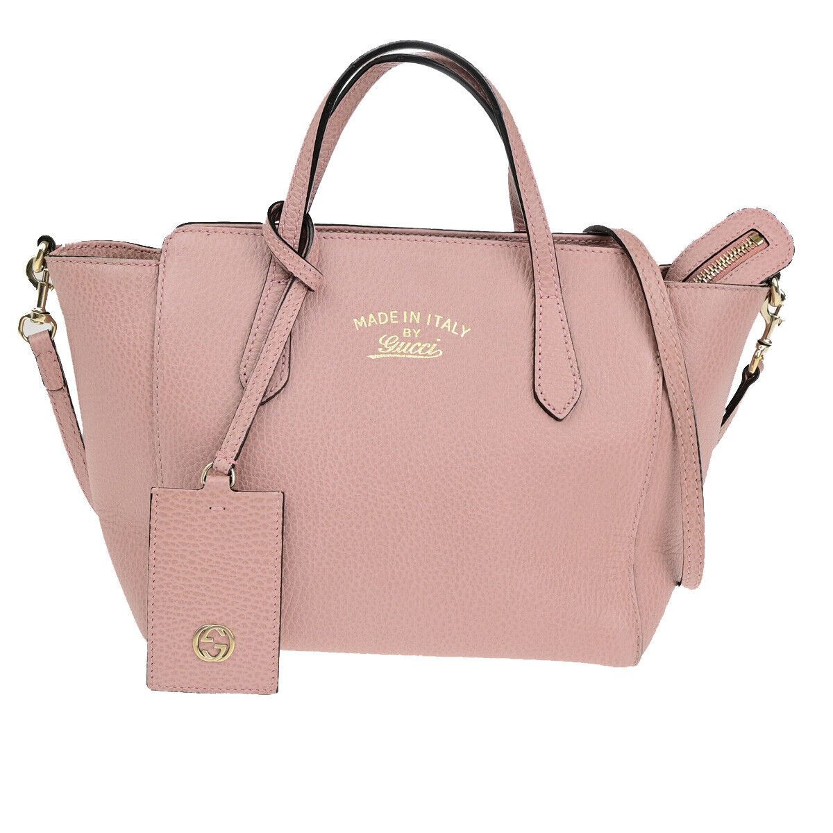 Gucci Swing Pink Leather Handbag (Pre-Owned) Size ONE SIZE - 1 Thumbnail