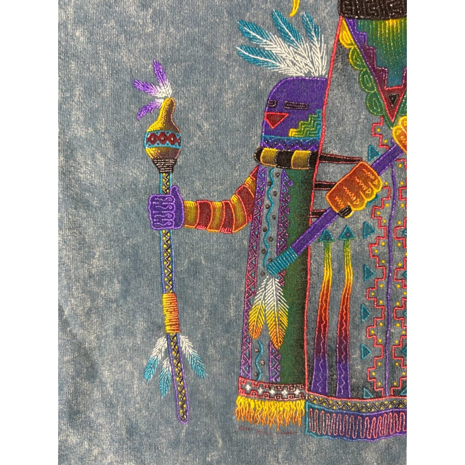 Gildan VINTAGE Tucson AZ Tribal T-Shirt Gildan Heavy Cotton XL Blue Mens 90s Graphic Printed Crew Neck Short Sleeve United States USA Size US XL / EU 56 / 4 - 3 Thumbnail