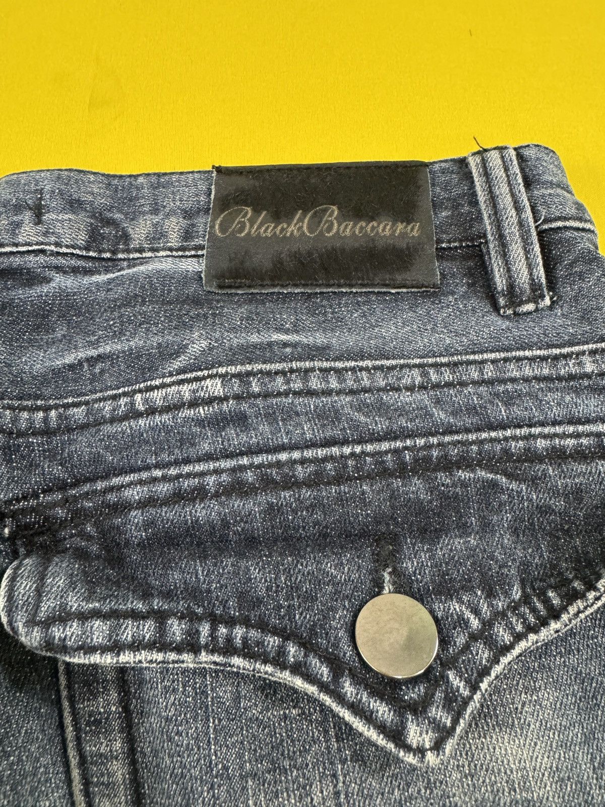 Japanese Brand Black Baccara tornado mart style spiral flare jeans Size US 34 / EU 50 - 24 Thumbnail