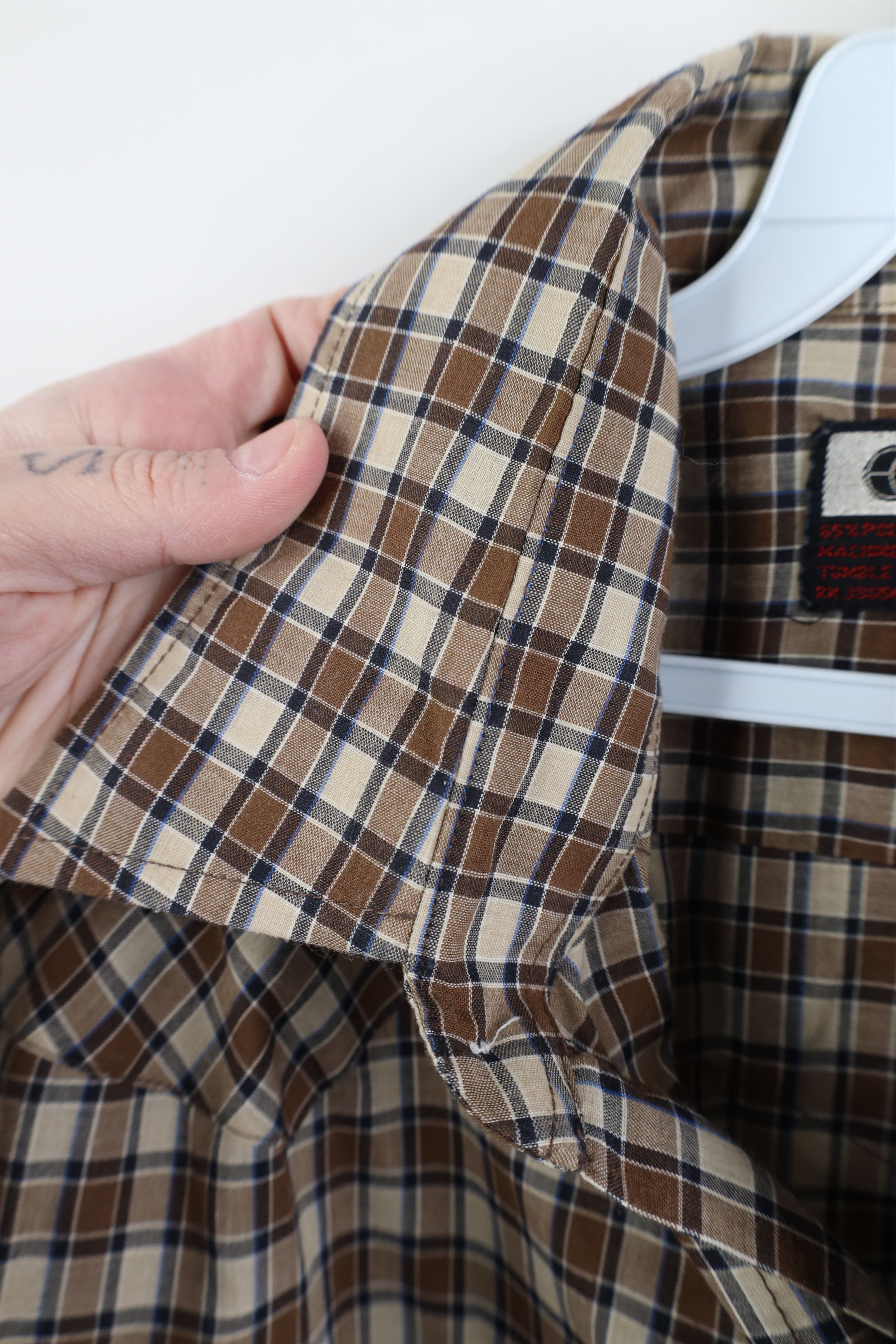 Vintage Vintage 70s Streetwear Cowboy Rodeo Button Shirt Brown Plaid Size US M / EU 48-50 / 2 - 7 Thumbnail