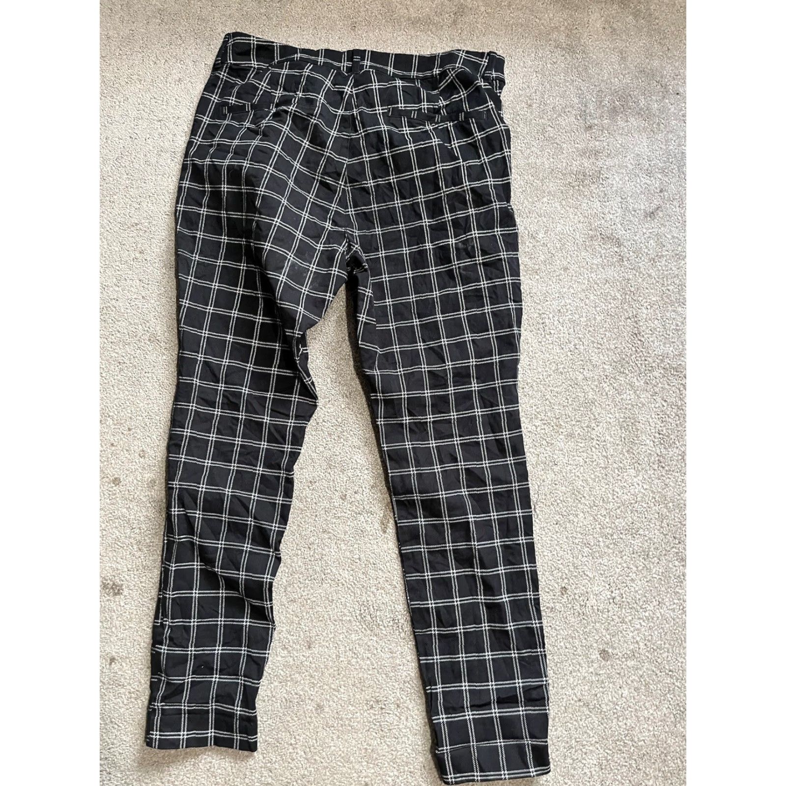 Old Navy Old Navy Skinny Pants Women's Size 12 Black Plaid High Rise Pockets Slim Crop Ankle Size 34" / US 12 / IT 48 - 3 Thumbnail