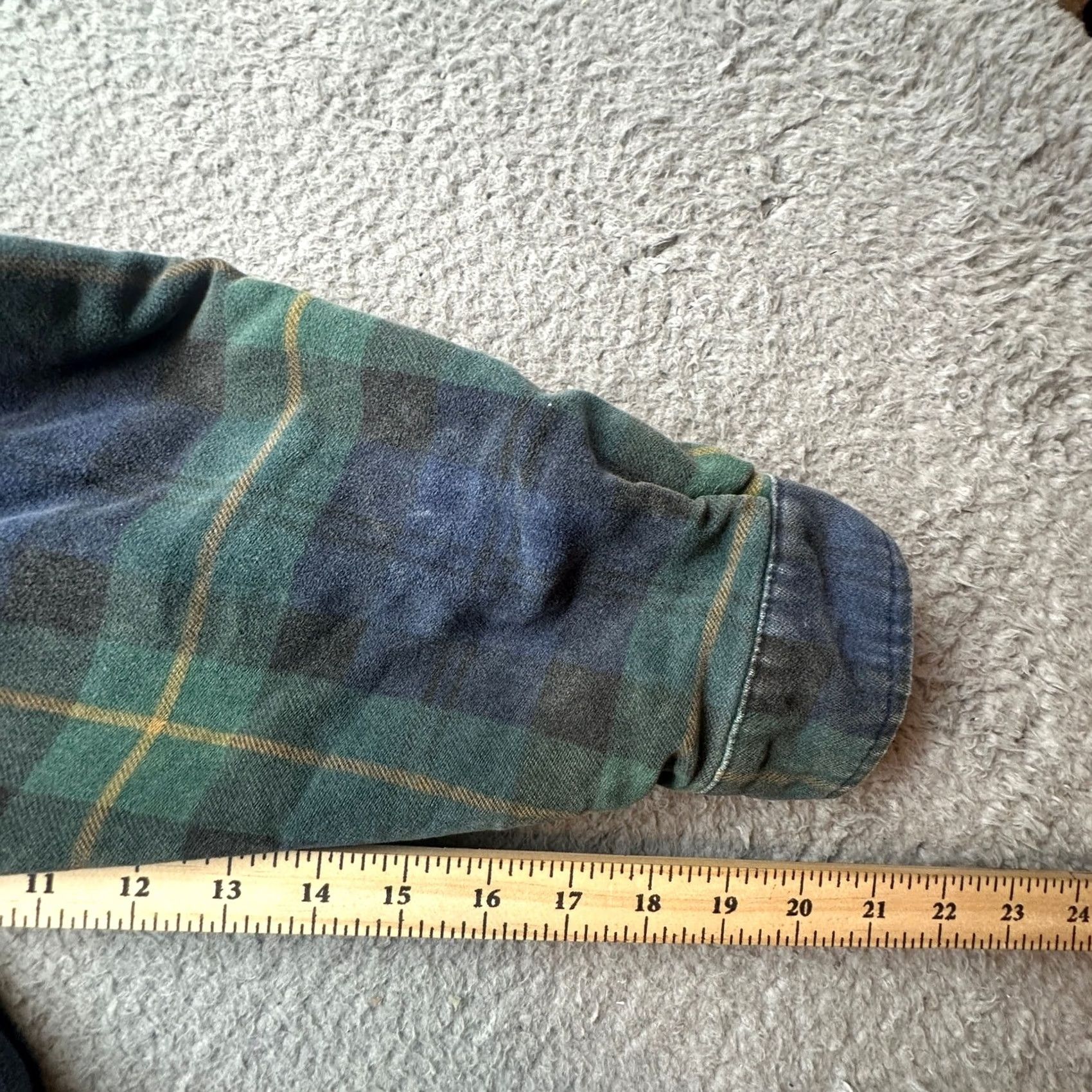 Vintage VINTAGE Structure Plaid Flannel Zip Long Sleeve Jacket Shirt Mens Medium Green Size US M / EU 48-50 / 2 - 4 Thumbnail