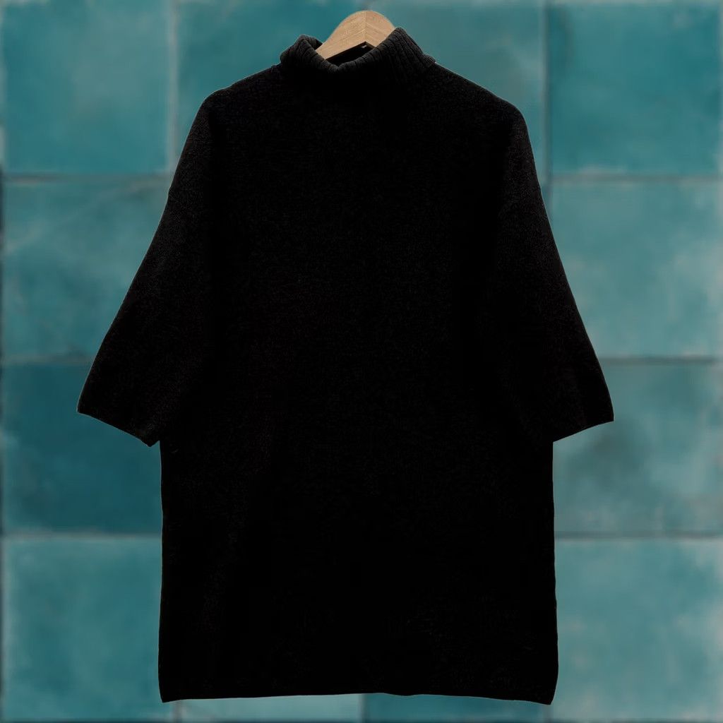Vintage Pomander Place Vivianne Turtleneck Sweater Dress Womens M Black 3/4 Sleeve Knit Solid Mock Neck Casual Winter Size M / US 6-8 / IT 42-44 - 1 Thumbnail