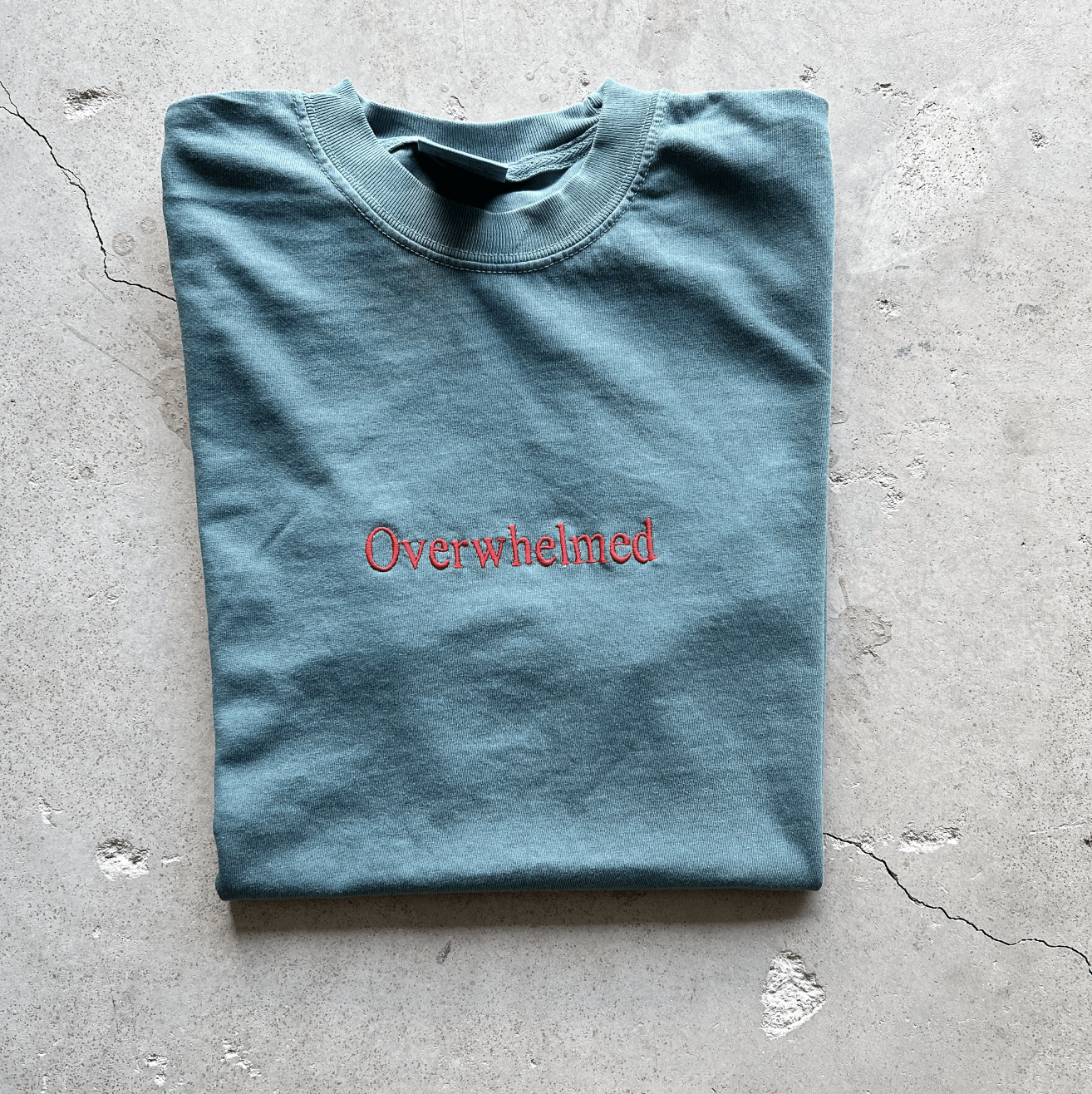Prolific Overwhelmed 100% Cotton Tshirt Embroidered Size US M / EU 48-50 / 2 - 2 Thumbnail