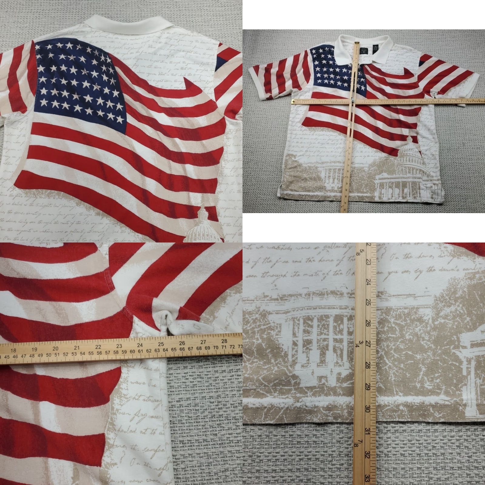 Cotton Traders Cotton Traders Sport Polo Shirt Mens 2XL USA Flag Short Sleeve Stars Stripes Multicolor Size US XXL / EU 58 / 5 - 8 Thumbnail