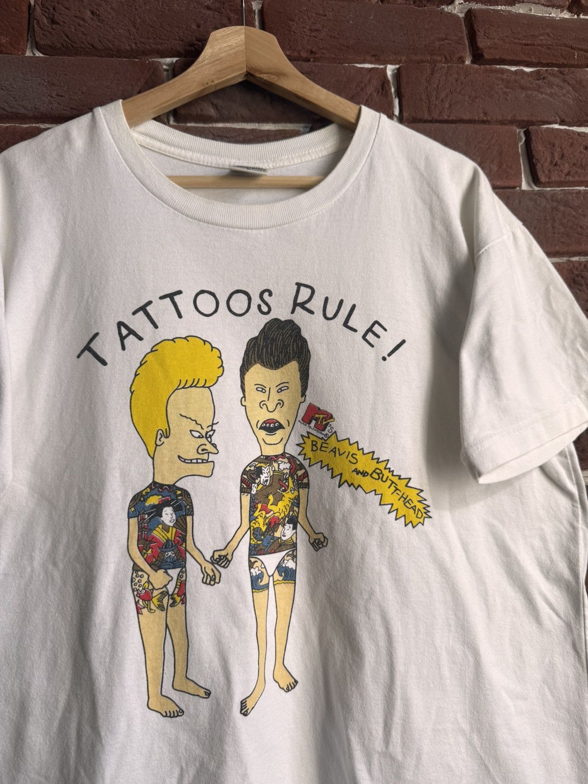 Vintage Beavis & Butthead Tattoos Rules” tee Cartoon Movie T Shirt Size US L / EU 52-54 / 3 - 4 Thumbnail
