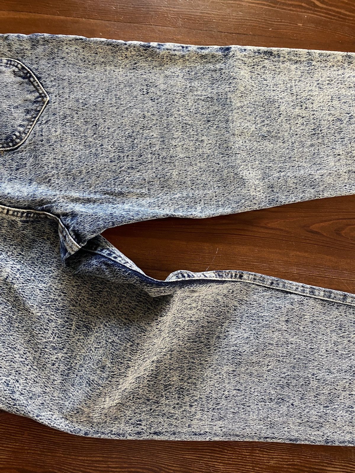 Lee Vintage 80’s Lee Blue & White Acid Wash Denim Jeans 28x28 Size 28" / US 6 / IT 42 - 6 Thumbnail