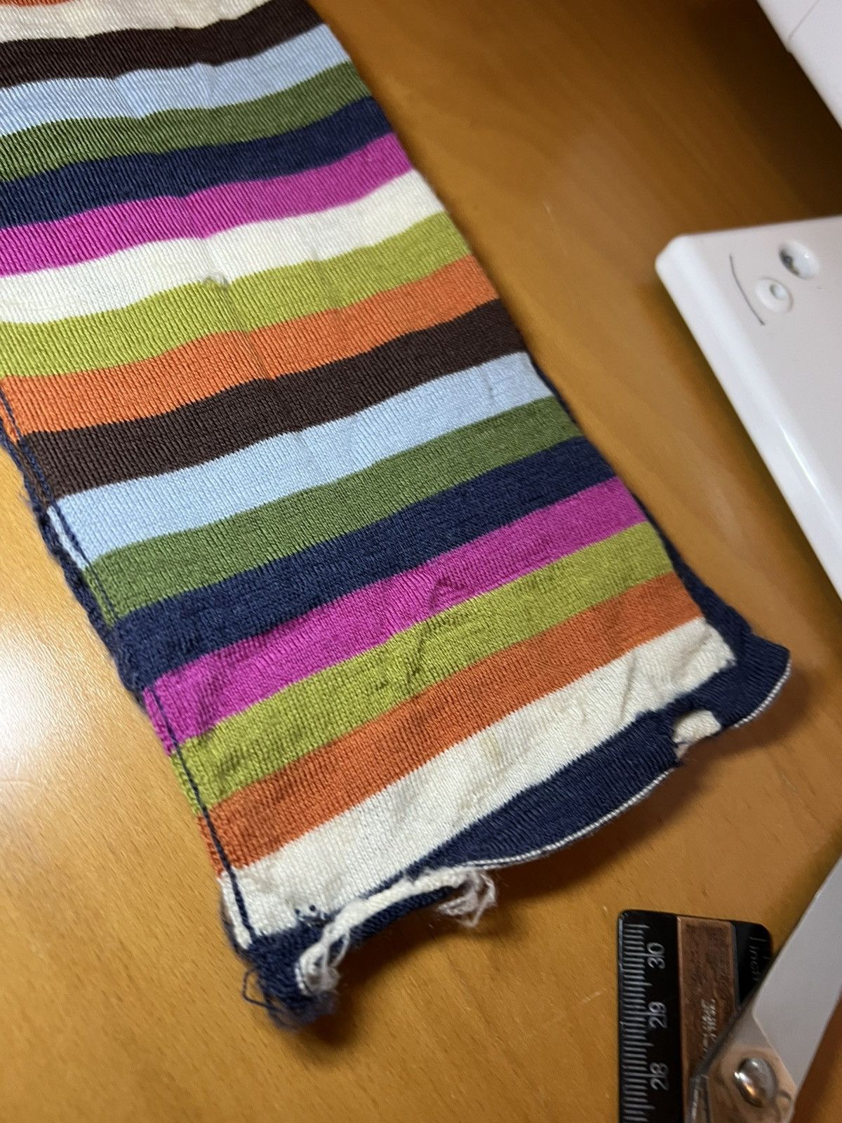 Coach Vintage thrashed multi colour striped monogram wool scarf Size ONE SIZE - 9 Thumbnail
