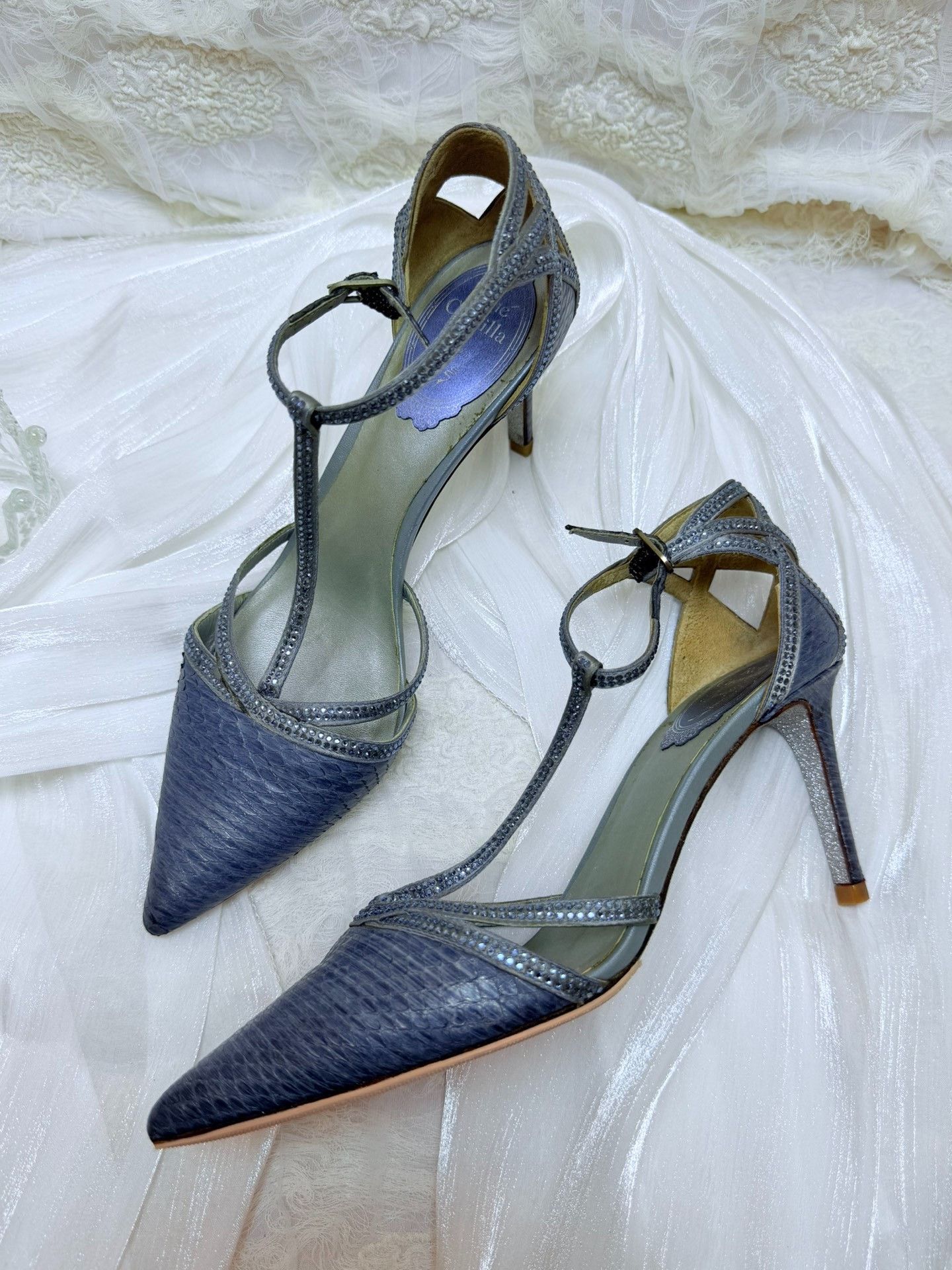 Rene Caovilla Rene Caovilla Animal Print Blue Lowtop Sneakers us_6 Women Size US 6 / IT 36 - 1 Thumbnail