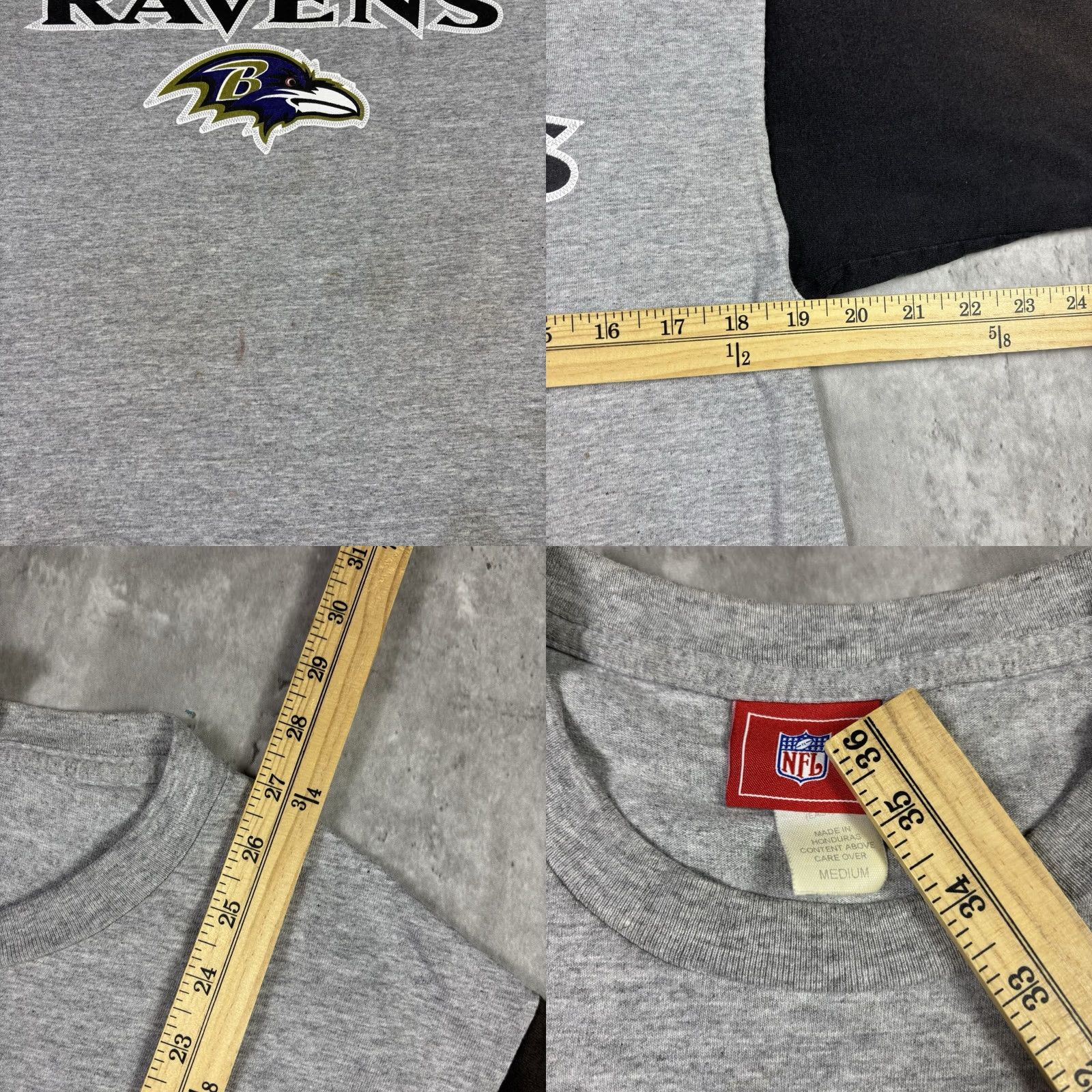 NFL VINTAGE Ravens Logo NFL T Shirt Gray M Adult Football 90s Retro Graphic Print Short Sleeve Crew Neck Cotton Men Size M Logo Ravens Ravens Team Mens Size US M / EU 48-50 / 2 - 8 Thumbnail