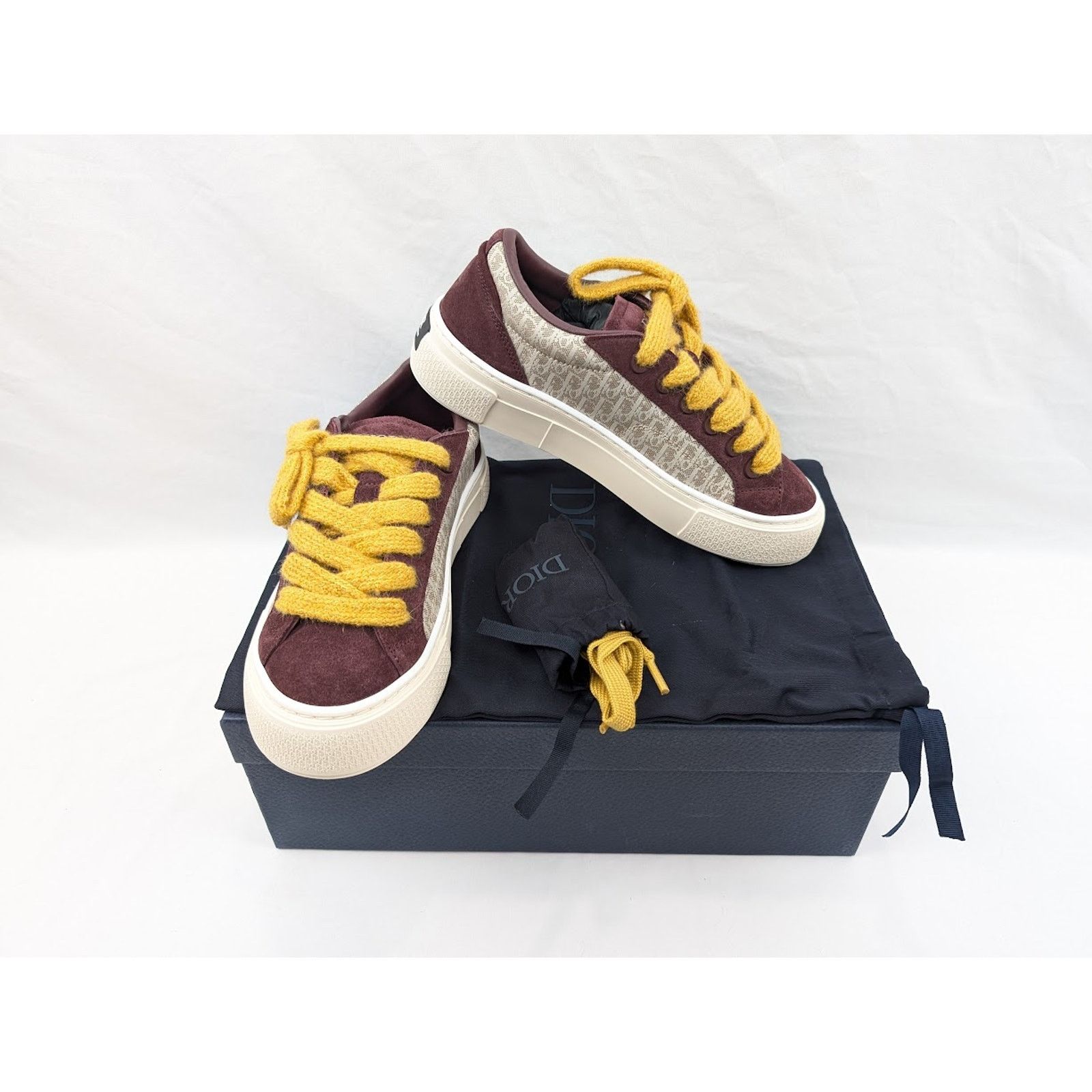 Dior o1rshd1 B33 Tennis Low-Top Sneakers in Violet/Beige Size US 8 / EU 41 - 18 Thumbnail
