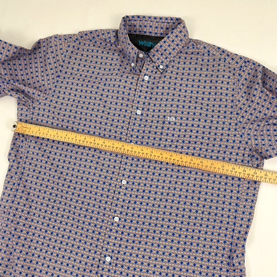 Wrangler Wrangler 20X Competition Shirt Mens XL Orange Blue Geomtric Western Cowboy Geometric Size US XL / EU 56 / 4 - 6 Thumbnail