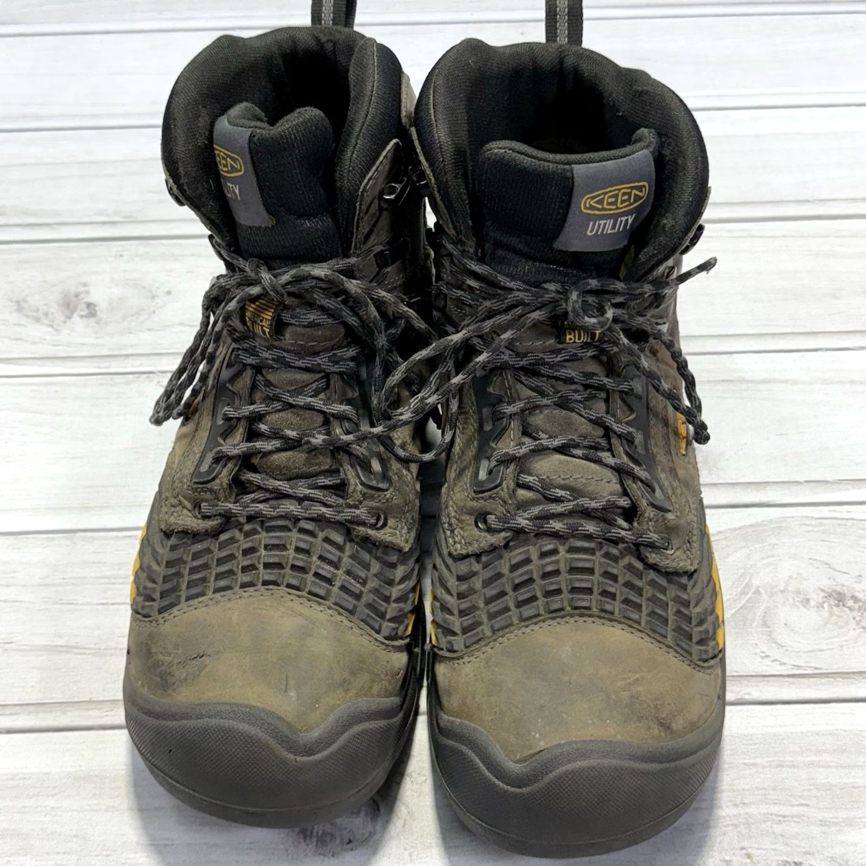KEEN KEEN Utility Troy Waterproof Work Boots 11.5 Composite Toe Heavy Duty Mens Leather Gray Combat USA Logo Shoes Boots Size US 12 / EU 45 - 6 Thumbnail