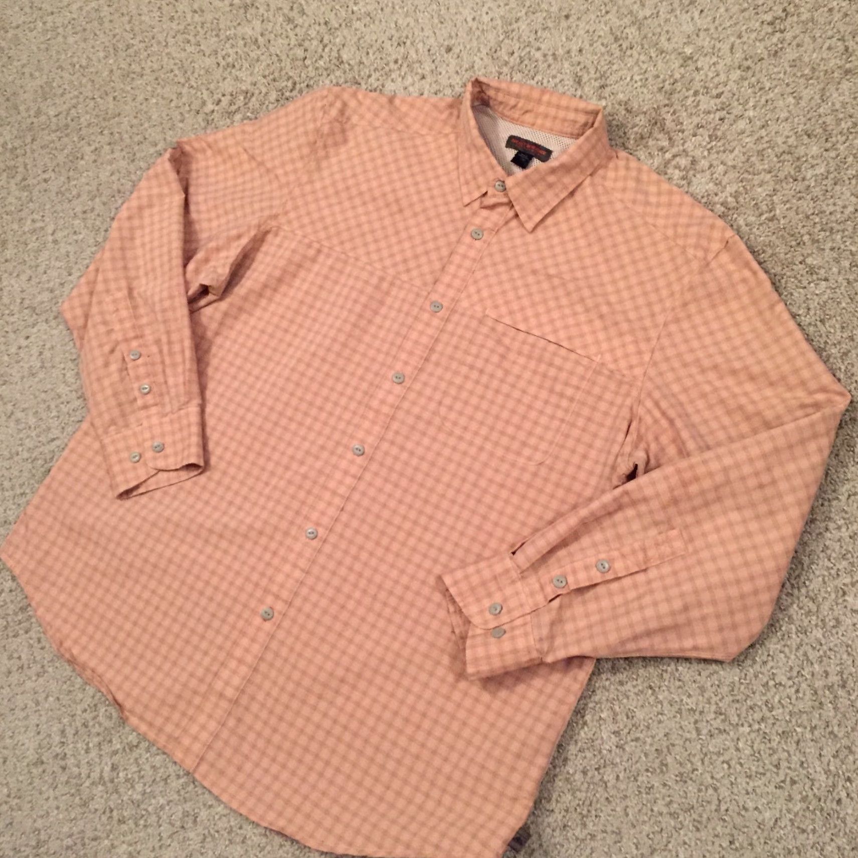 Vintage Northwest Territory Shirt Mens XL Orange Plaid Long Sleeve Button Up Outdoor Size US XL / EU 56 / 4 - 2 Thumbnail